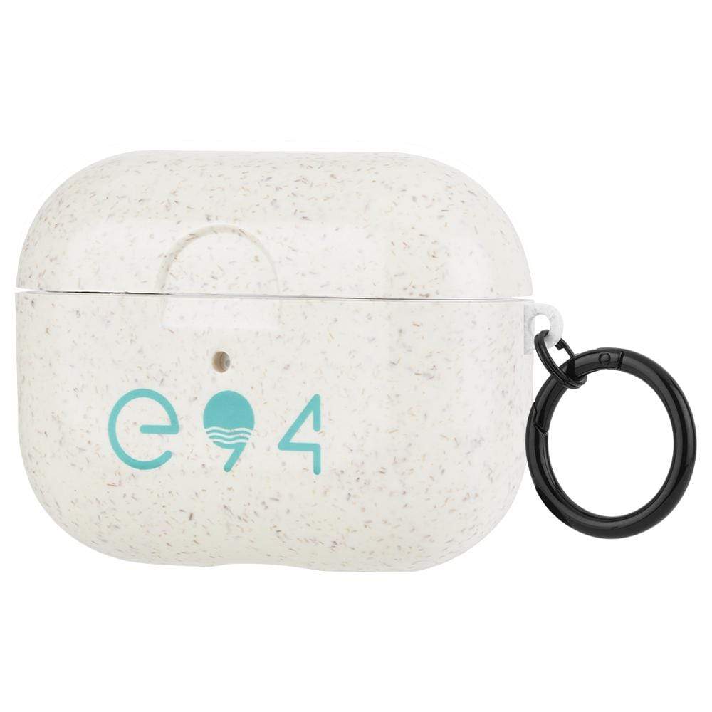 ECO 94 AirPods Pro Case with blue logo and black carabiner. color::Biodegradable