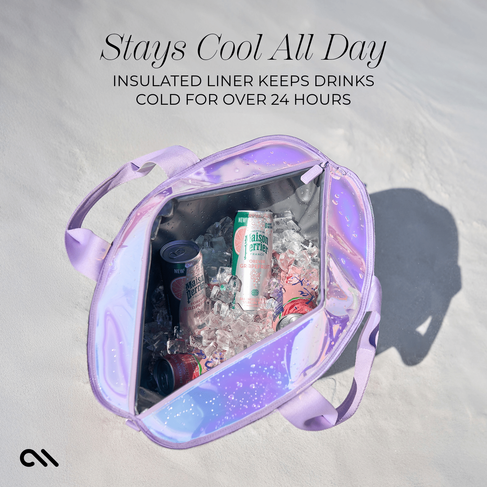 STAYS COOL ALL DAY. INSULATED LINER KEEPS DRINKS COLD FOR  OVER 24 HOURS