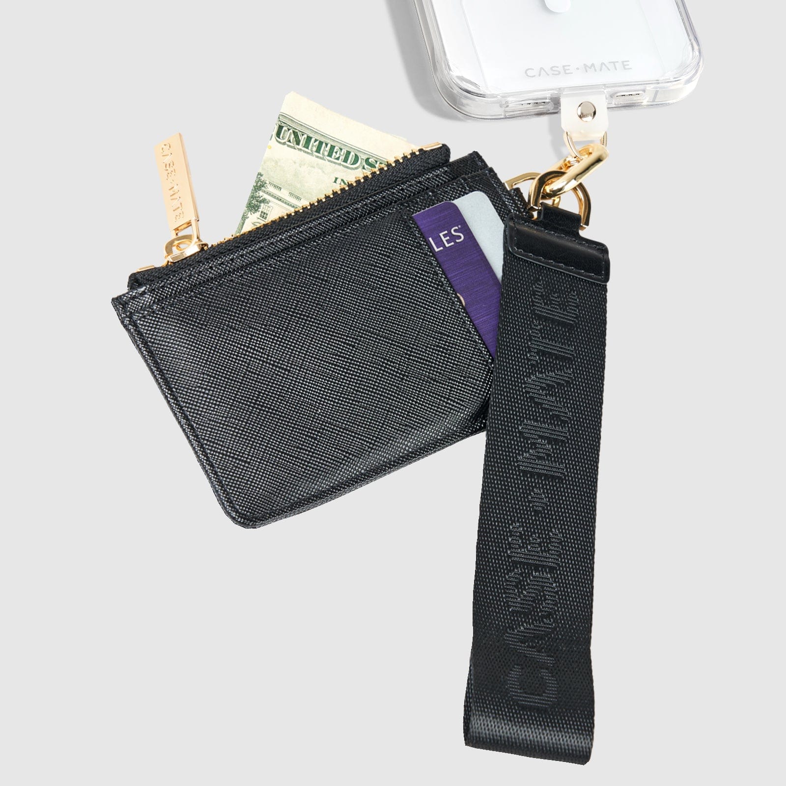 Lanyard Wallet For Phone Essential Phone Strap With Wallet (Black