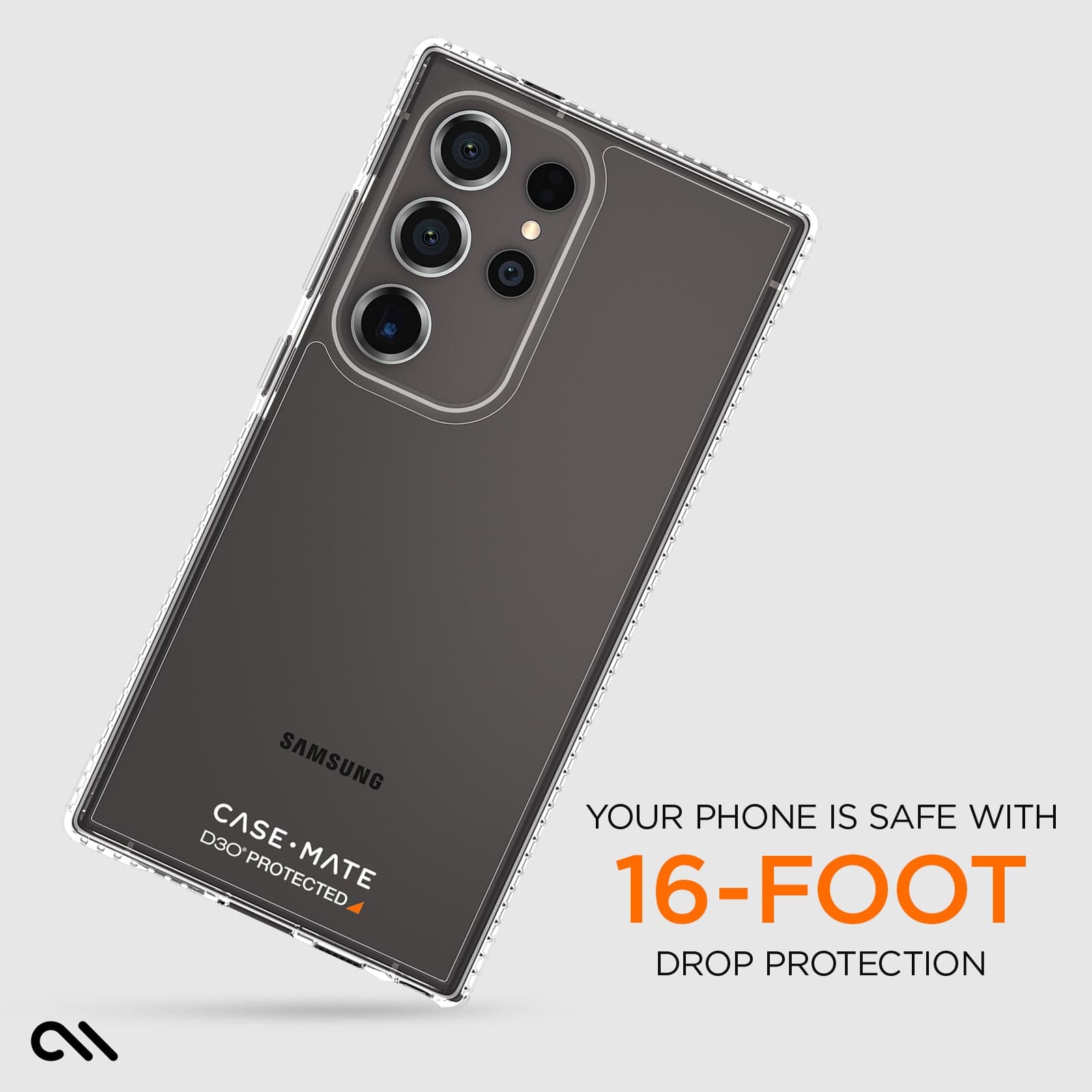 YOUR PHONE IS SAFE WITH 16-FOOT DROP PROTECTION