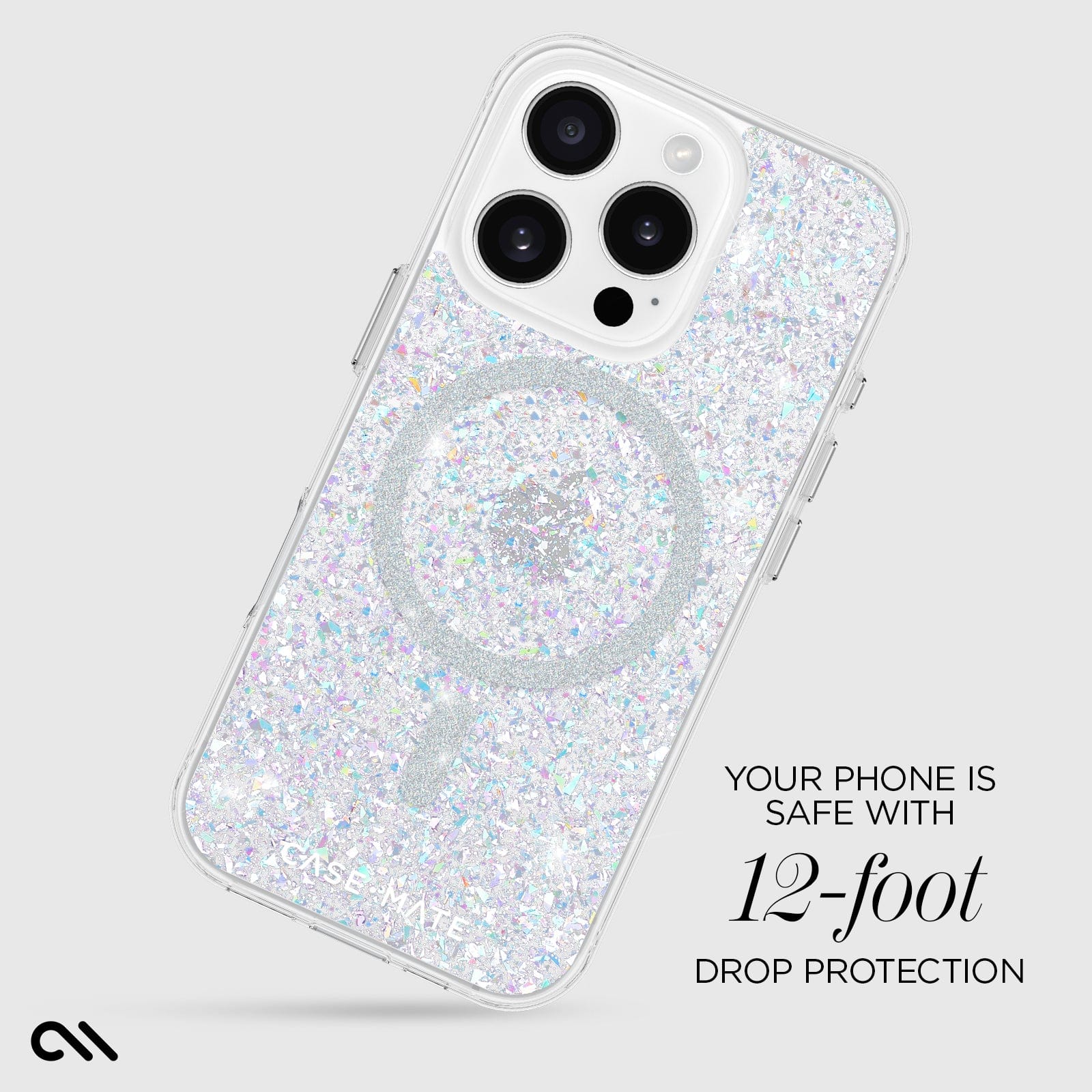 YOUR PHONE IS SAFE WITH 12 FOOT DROP PROTECTION
