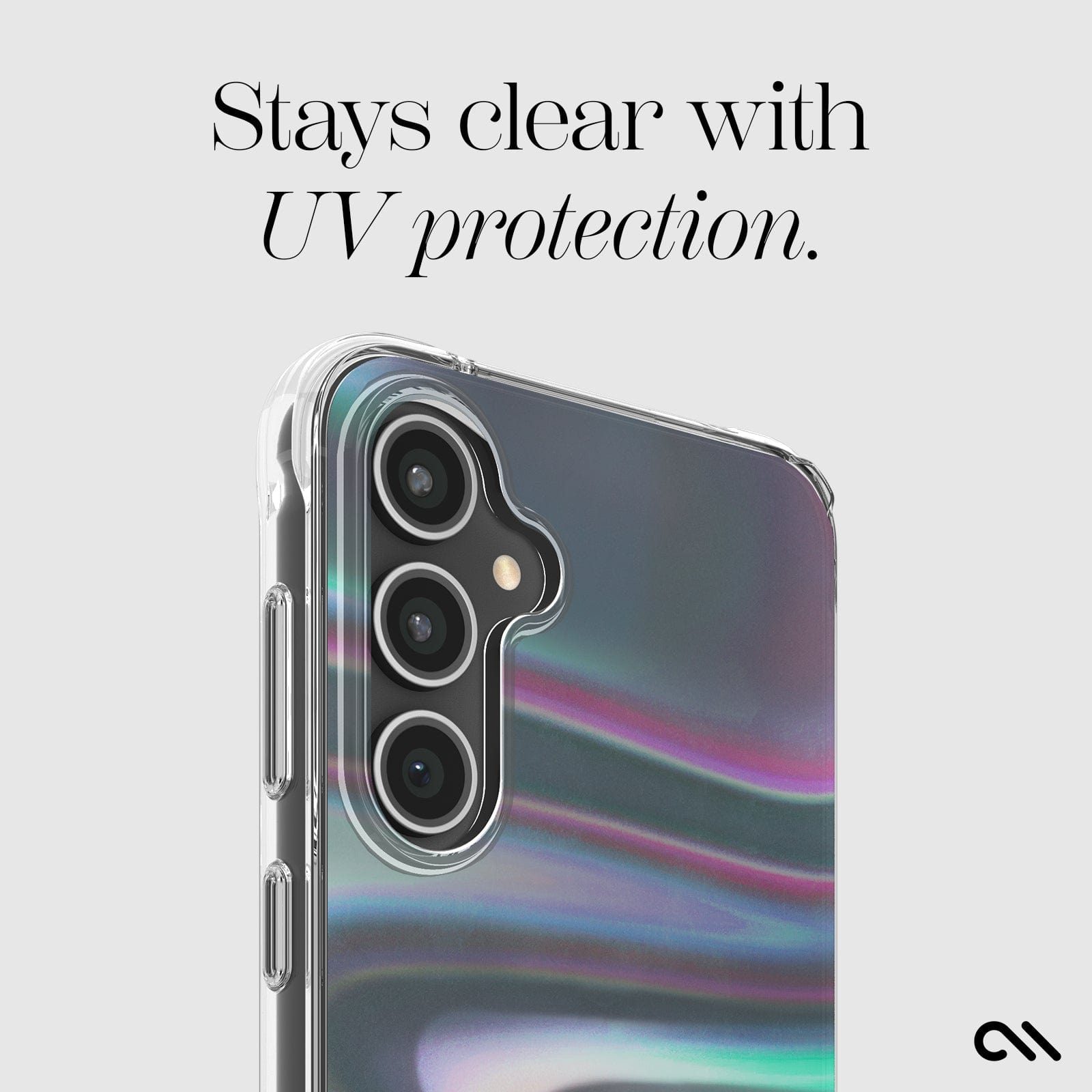 STAYS CLEAR WITH UV PROTECTION