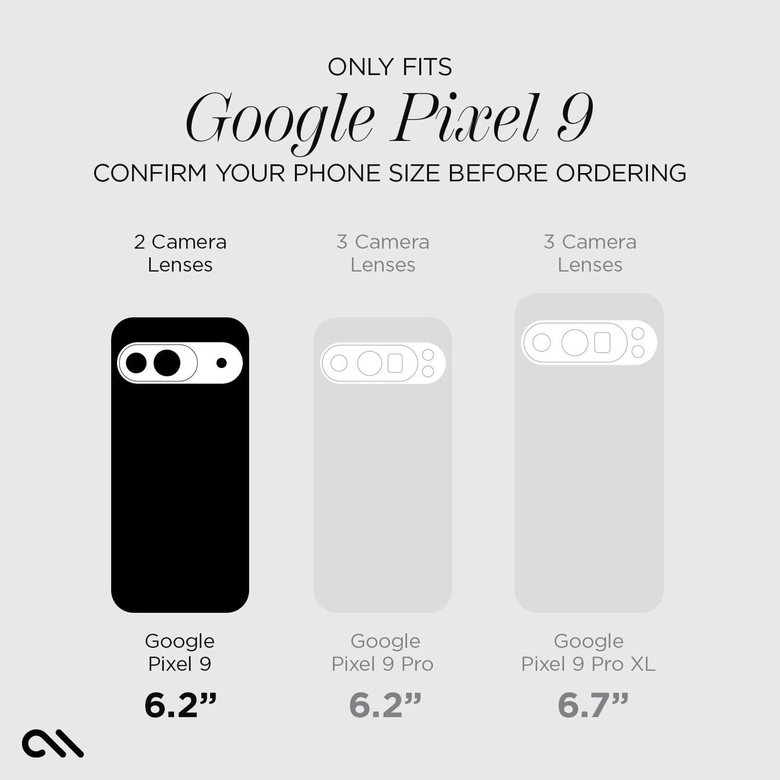 ONLY FITS GOOGLE PIXEL 9. CONFIRM YOUR DEVICE SIZE BEFORE ORDERING