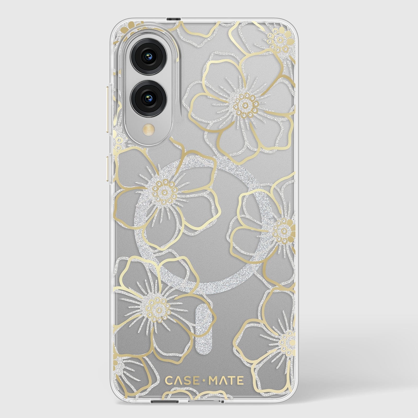Case-Mate - Floral Gems Case with Magnet for Samsung Galaxy S25 Edge - Gold Case-Mate - Floral Gems Case with Magnet for Samsung Galaxy S25 Edge - Gold