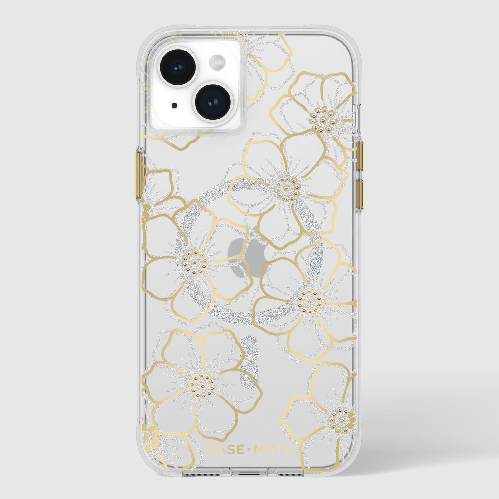 Case-Mate - Floral Gems MagSafe Case for Apple iPhone 15 Plus - Gold Case-Mate - Floral Gems MagSafe Case for Apple iPhone 15 Plus - Gold