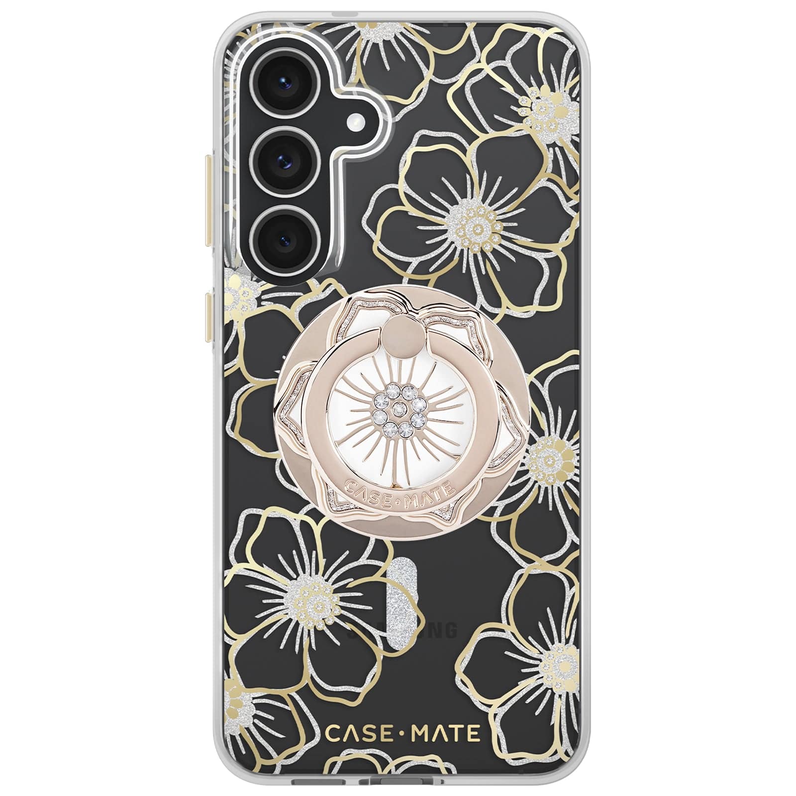 Samsung Galaxy S25 FE Case-Mate Floral Gems - Gold with Magnet