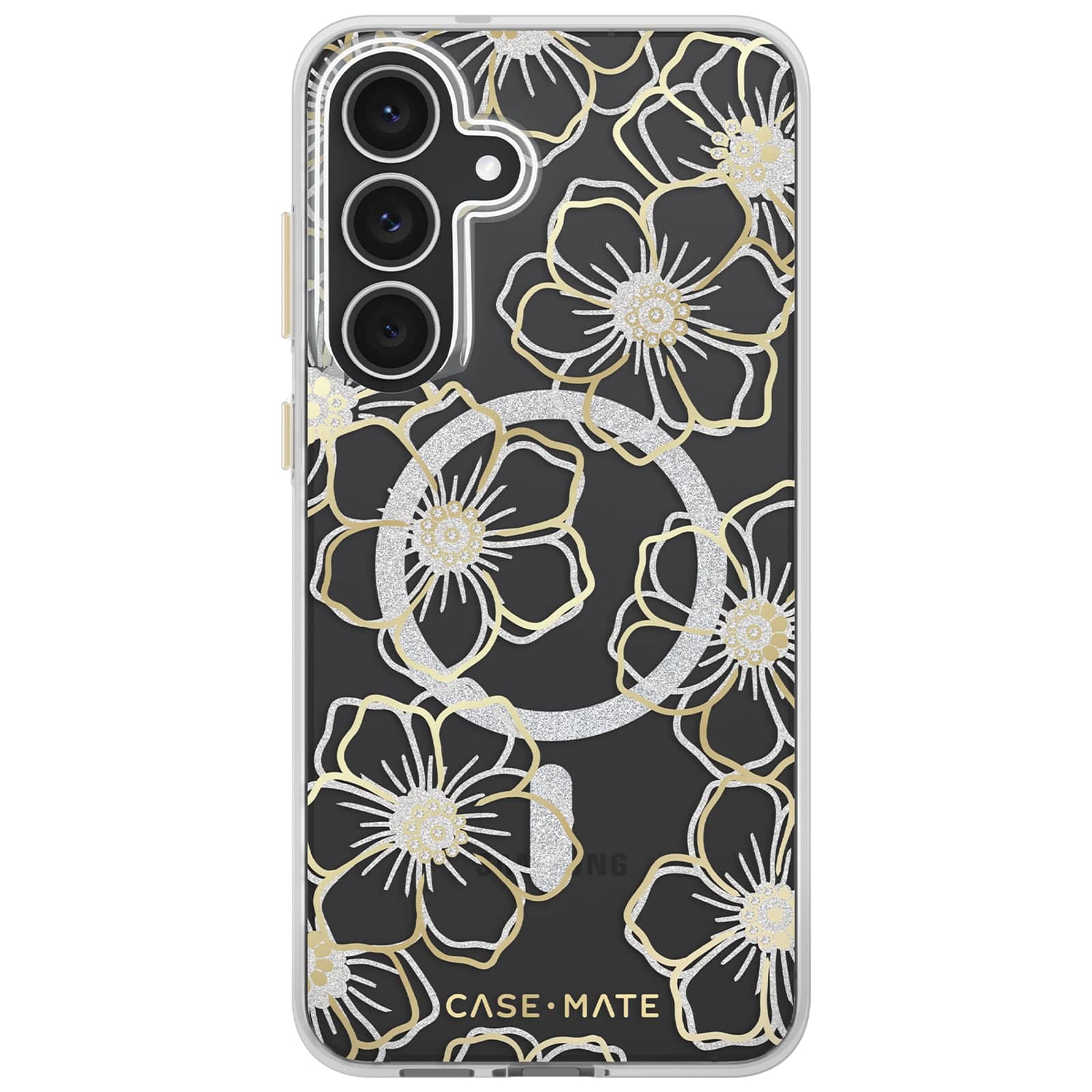 Samsung Galaxy S25 FE Case-Mate Floral Gems - Gold with Magnet