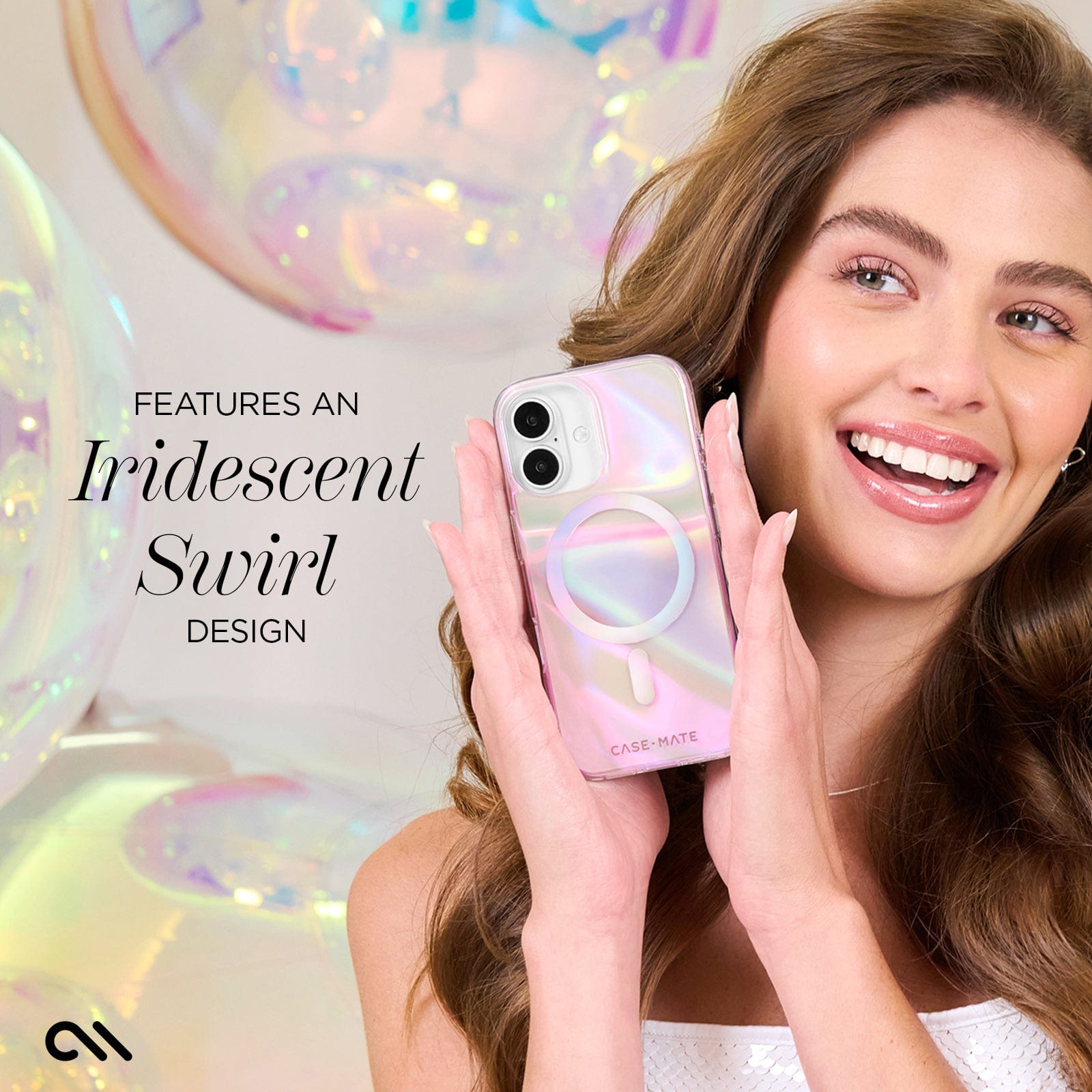 FEATURED AN IRIDESCENT SWIRL DESIGN