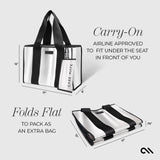 CARRY-ON AIRLINE APPROVED TO FIT UNDER THE SEAT IN FRONT OF YOU. FOLDS FLAT TO PACK AS AN EXTRA BAG. #color_silver chrome