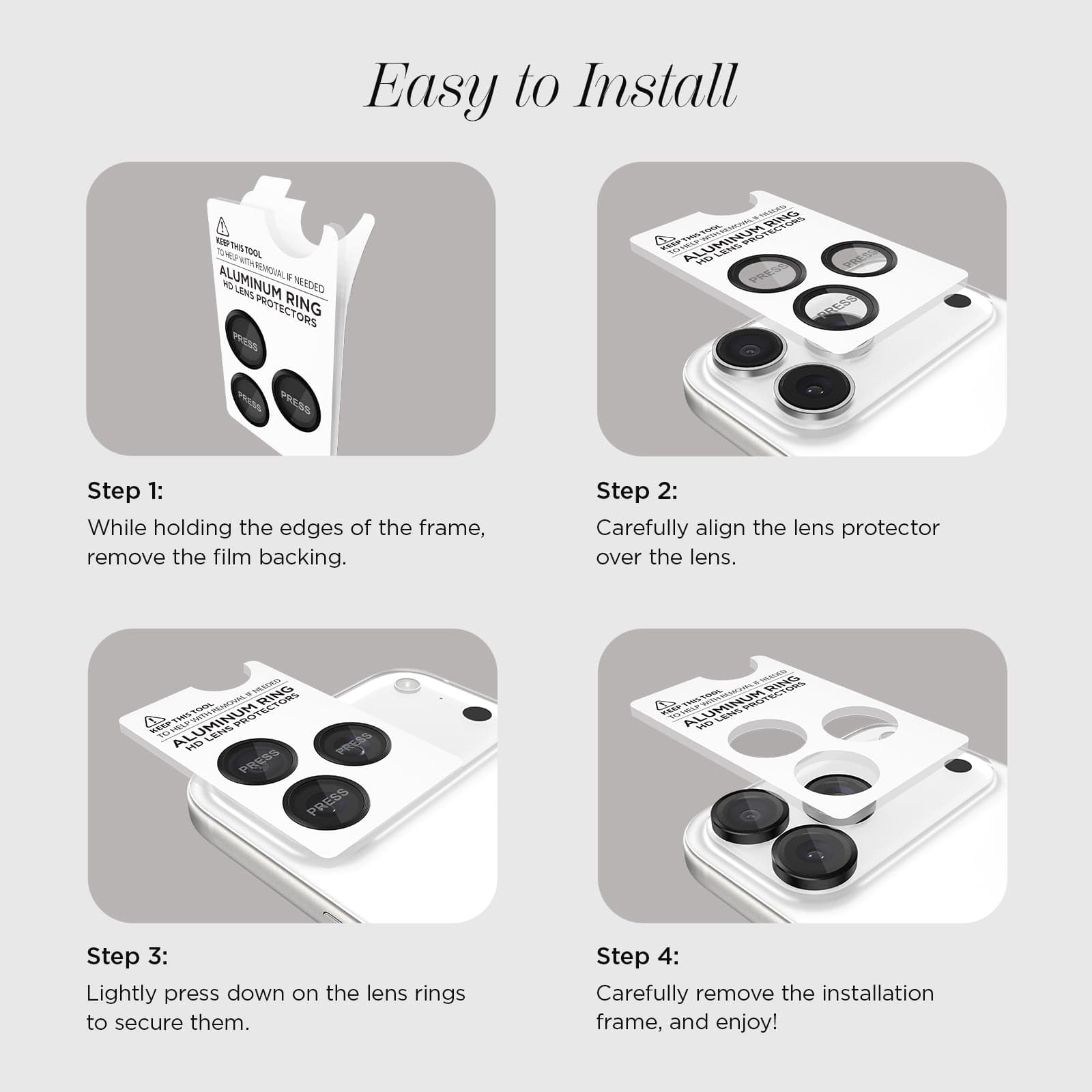 Camera Lens Protector Black - iPhone 17 Pro / 17 Pro Max