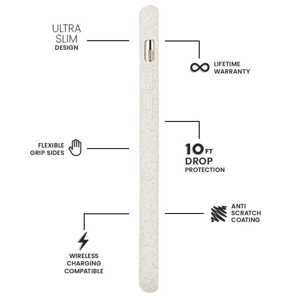 Features Ultra Slim Design, Flexible Grip Sides, Wireless Charging Compatible, Lifetime Warranty, 10ft Drop Protection, Anti Scratch Coating. color::Natural