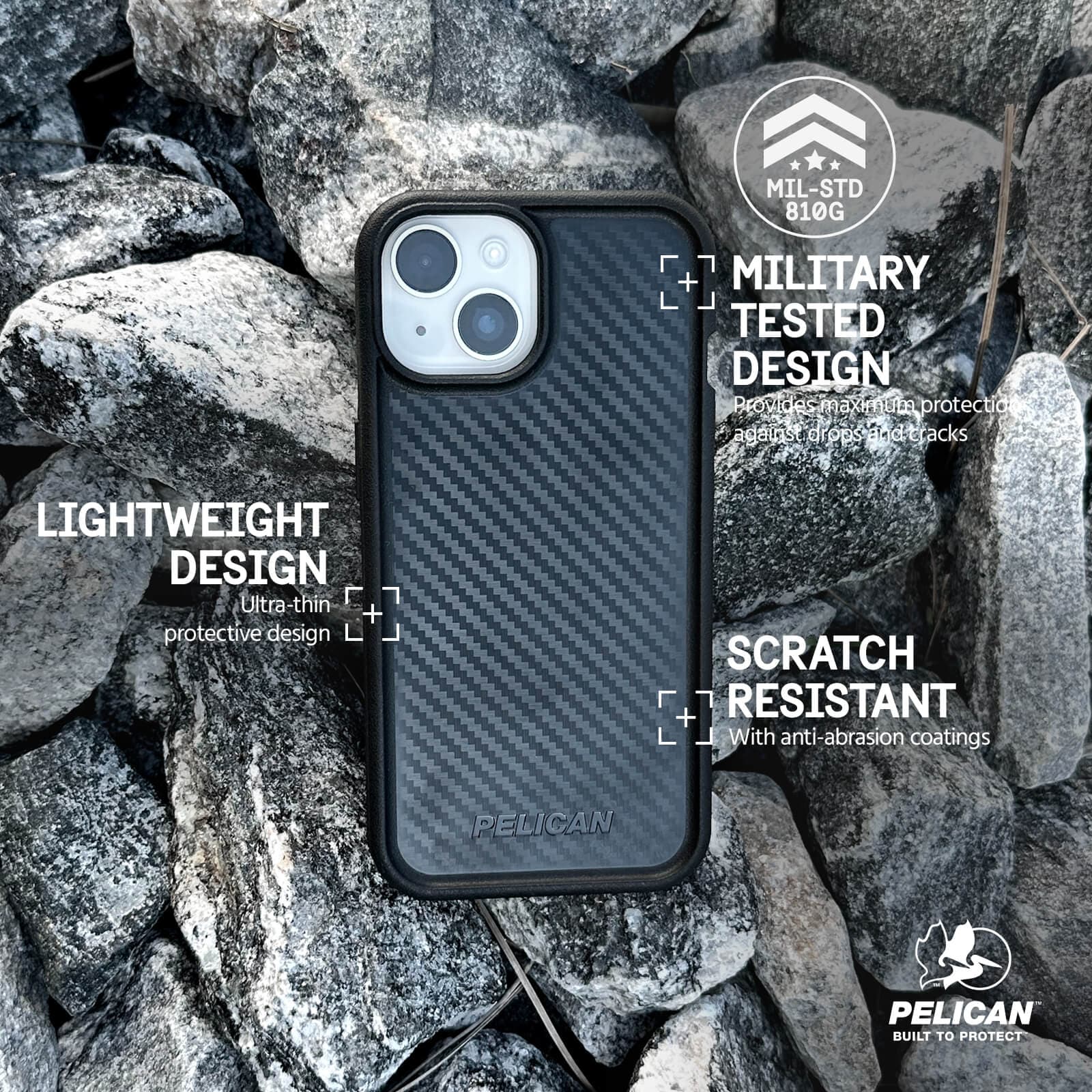 MILITARY TESTED DESIGN. PROVIDES MAXIMUM PROTECTION AGAINST DROPS AND CRACKS. SCRATCH RESISTANT WITH ANTI-ABRASION COATINGS.