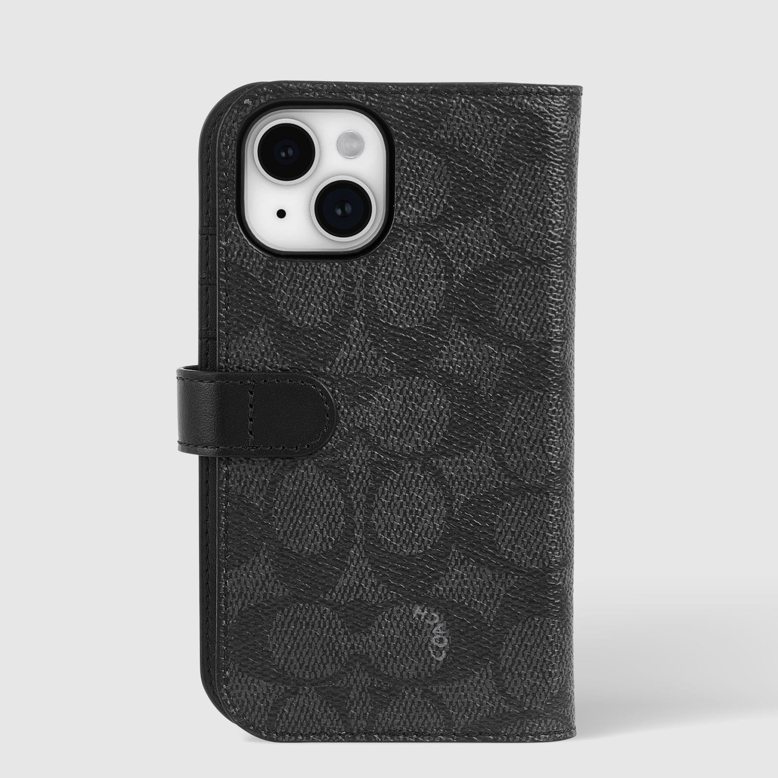 Coach Folio Signature Canvas Charcoal - iPhone 15 / 14 / 13