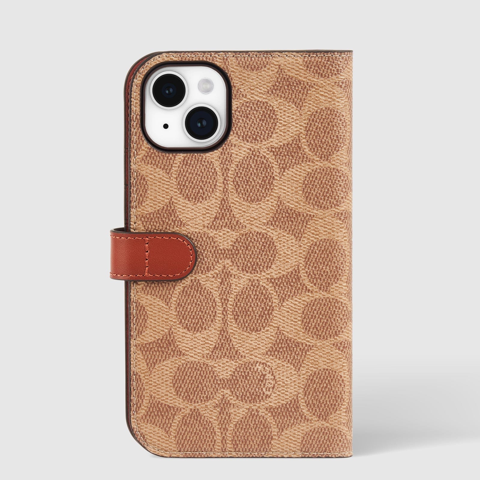 Coach Folio Signature Canvas Tan - iPhone 15 Plus