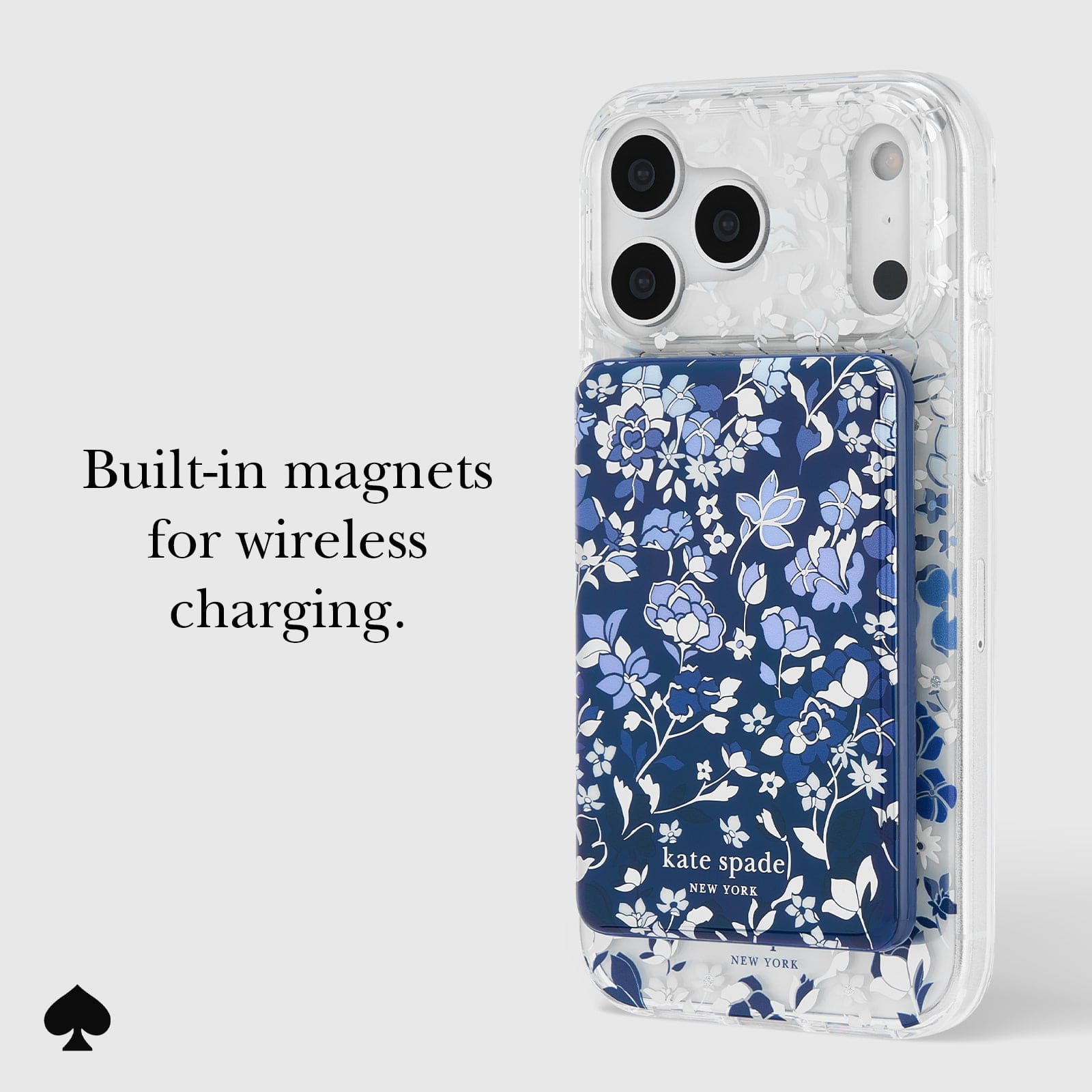 kate spade new york Flowerbed Blue MagSafe Battery Pack