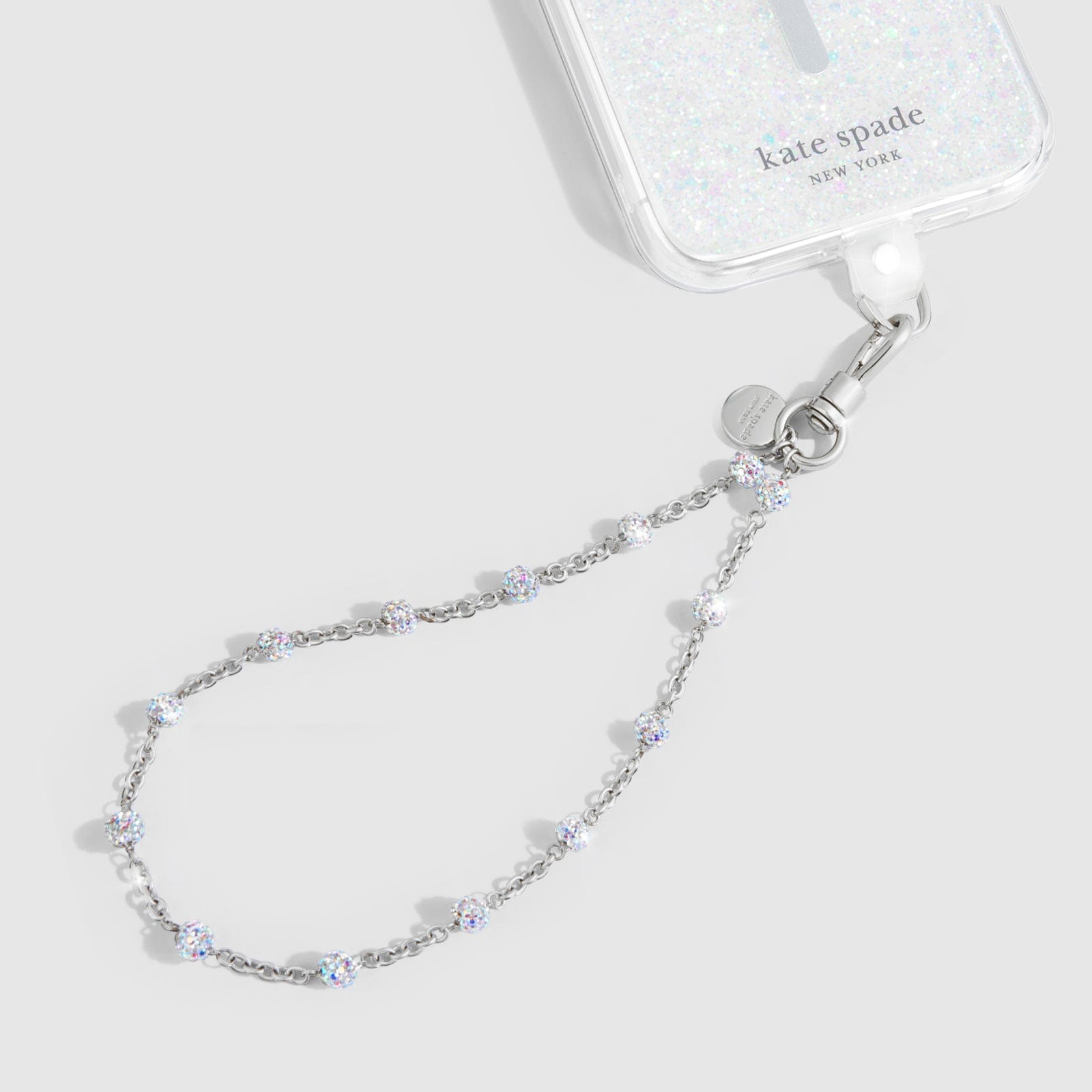kate spade Dazzle Chain Silver Phone Charm