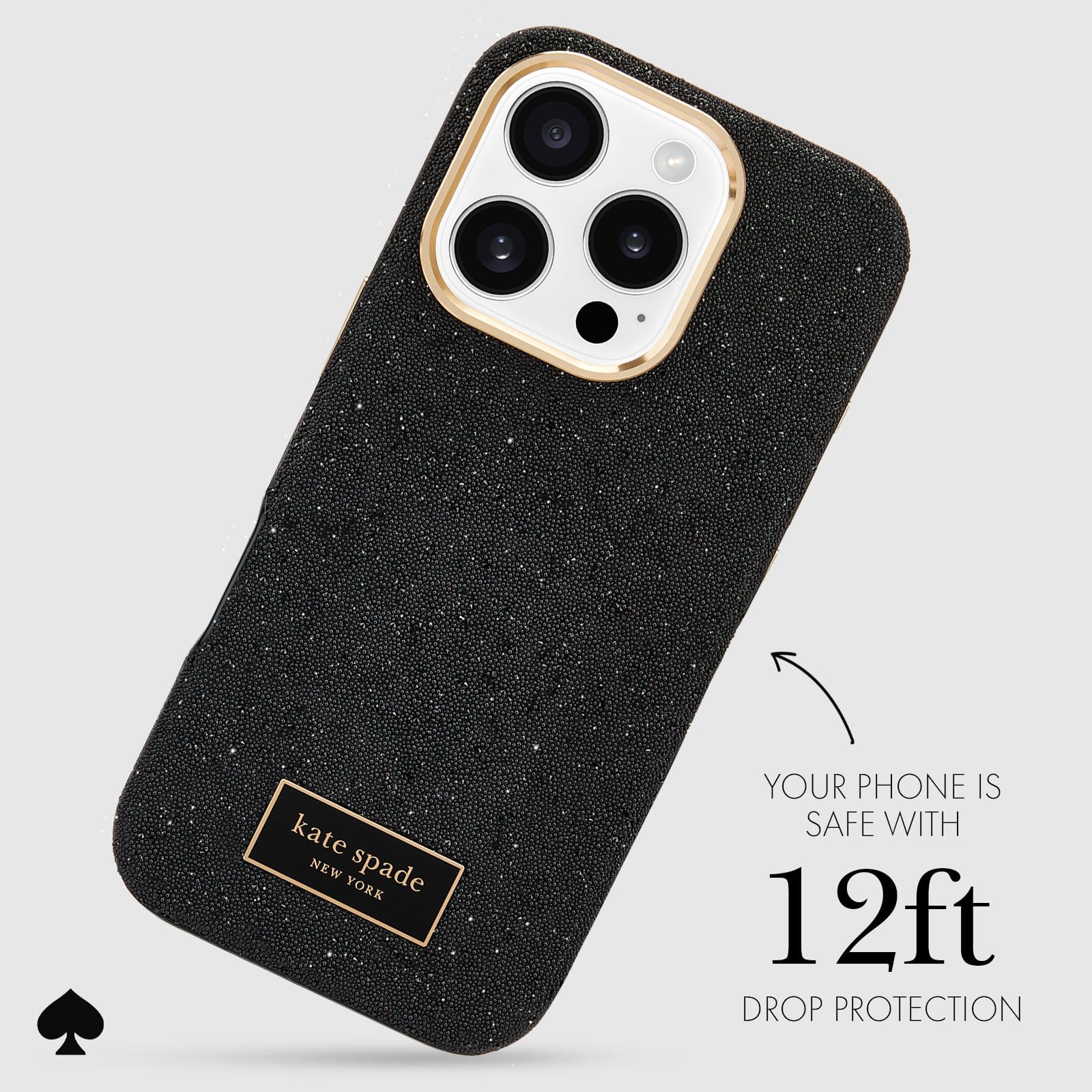 YOUR PHONE IS SAFE WITH 12 FOOT DROP PROTECTION