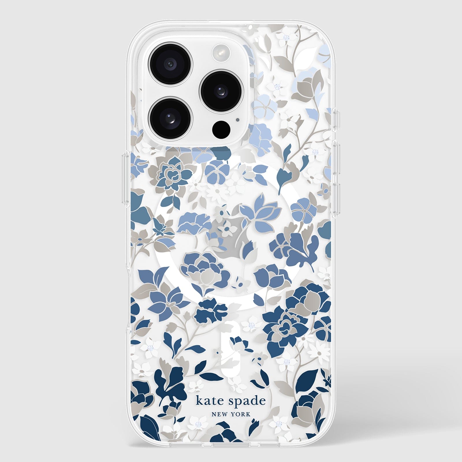 Kate Spade - Protective MagSafe Case for Apple iPhone 16 Pro - Flowerbed Blue Kate Spade - Protective MagSafe Case for Apple iPhone 16 Pro - Flowerbed Blue