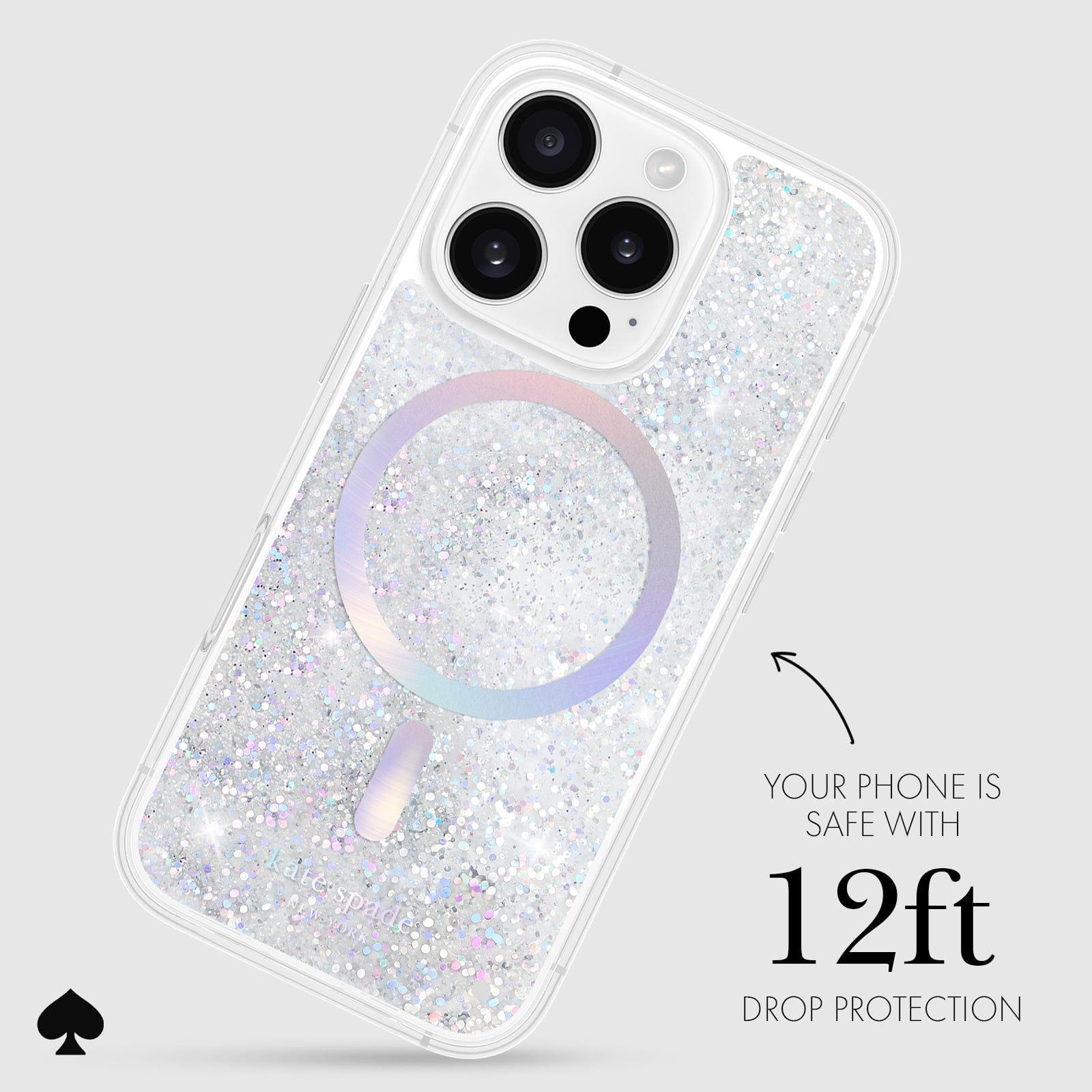 YOUR PHONE IS SAFE WITH 12 FOOT DROP PROTECTION