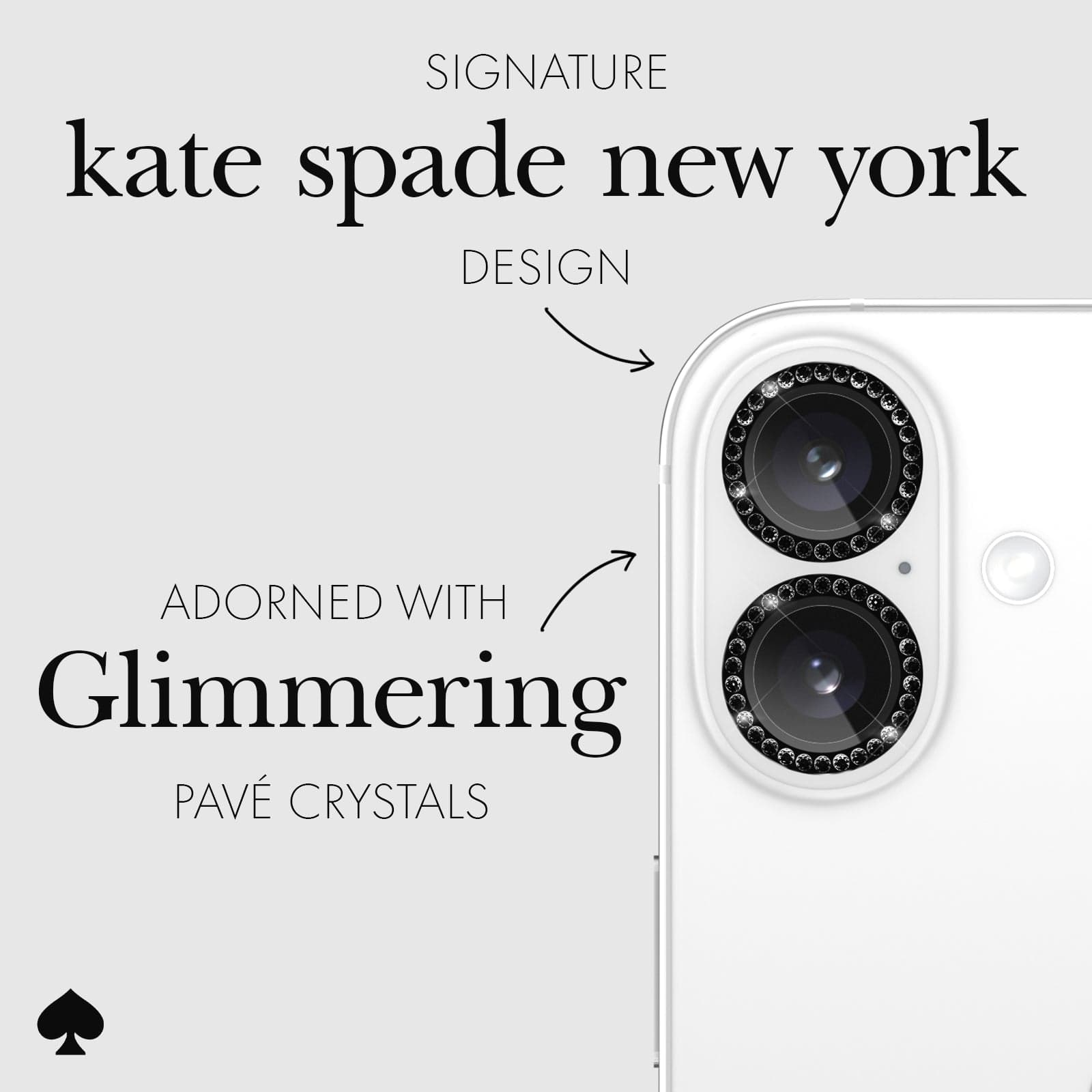 SIGNATURE KATE SPADE NEW YORK DESIGN. ADORNED WITH GLIMMERING PAVE CRYSTALS