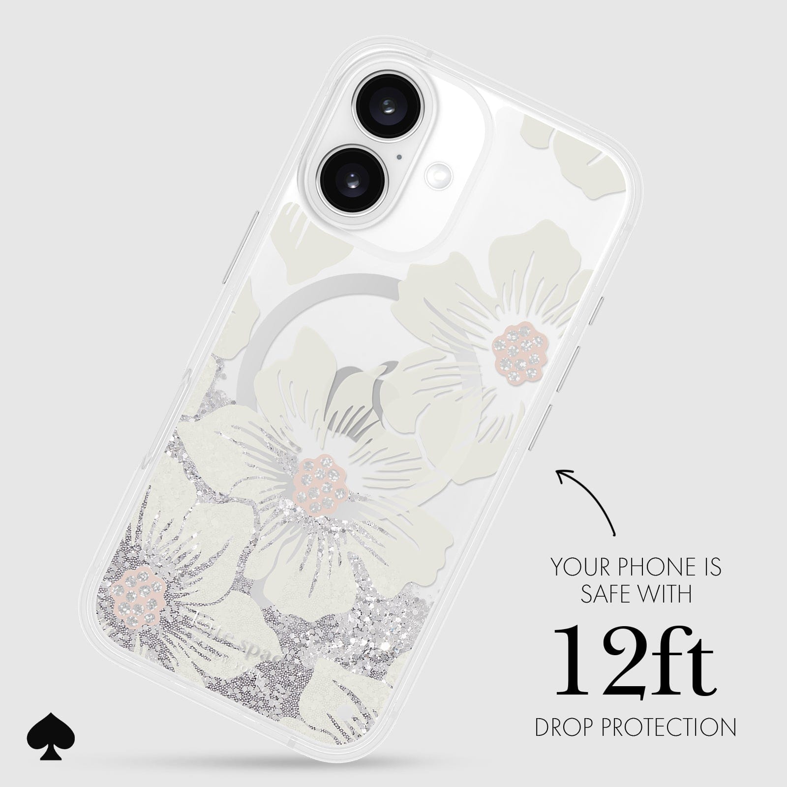 YOUR PHONE IS SAFE WITH 12 FOOT DROP PROTECTION