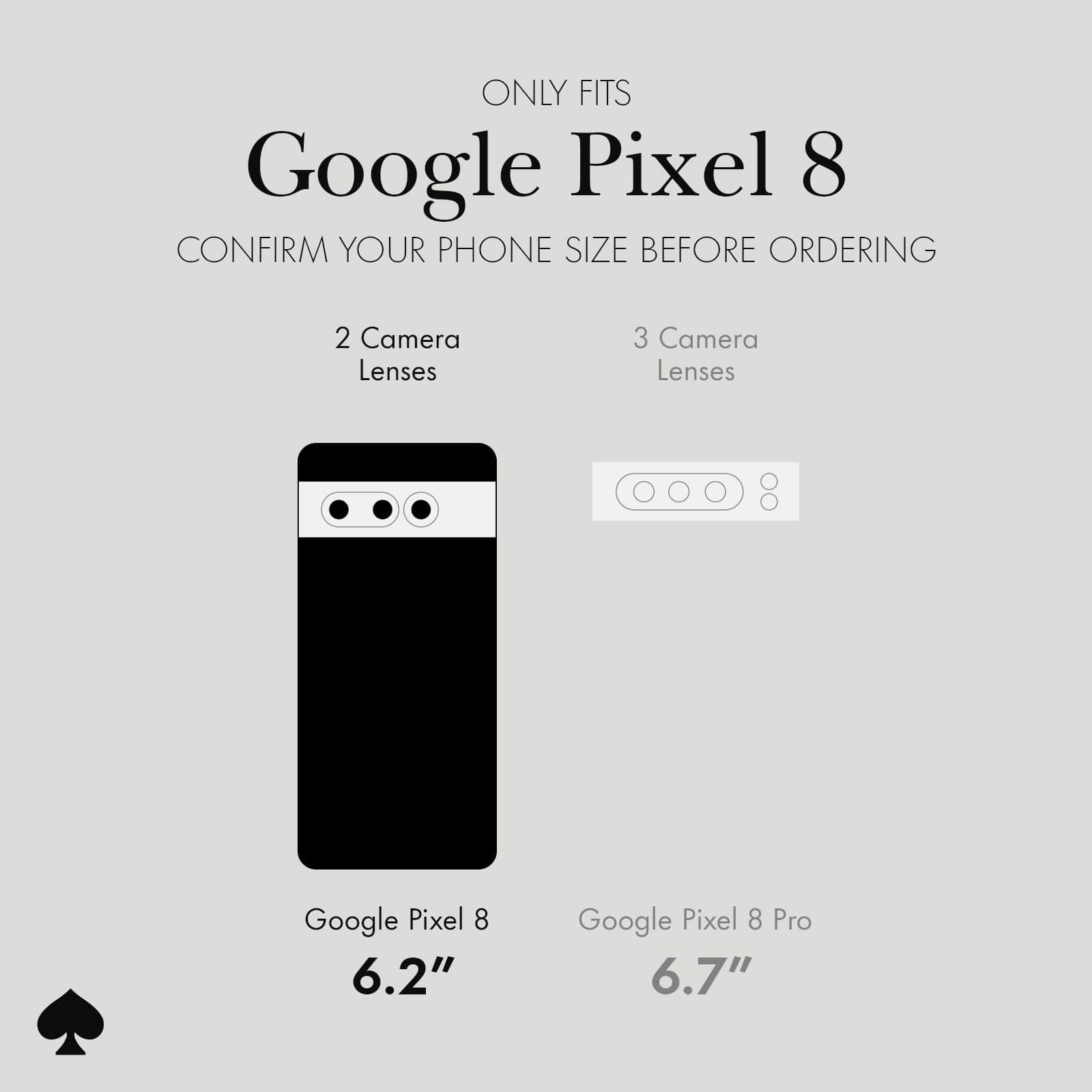 ONLY FITS GOOGLE PIXEL 8. CONFIRM YOUR PHONE SIZE BEFORE ORDERING