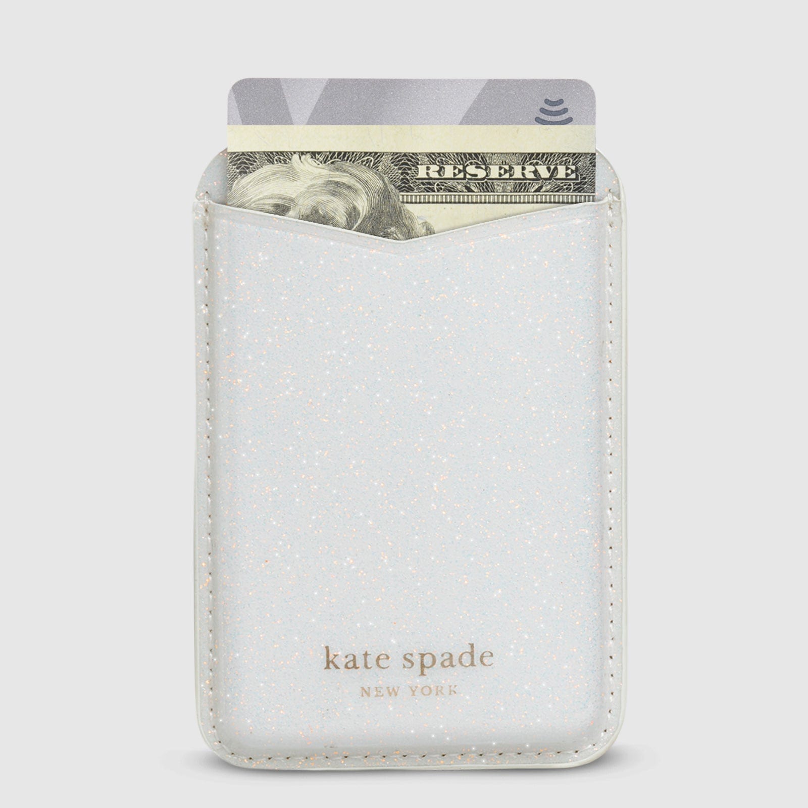 kate spade new york White Glitter MagSafe Wallet