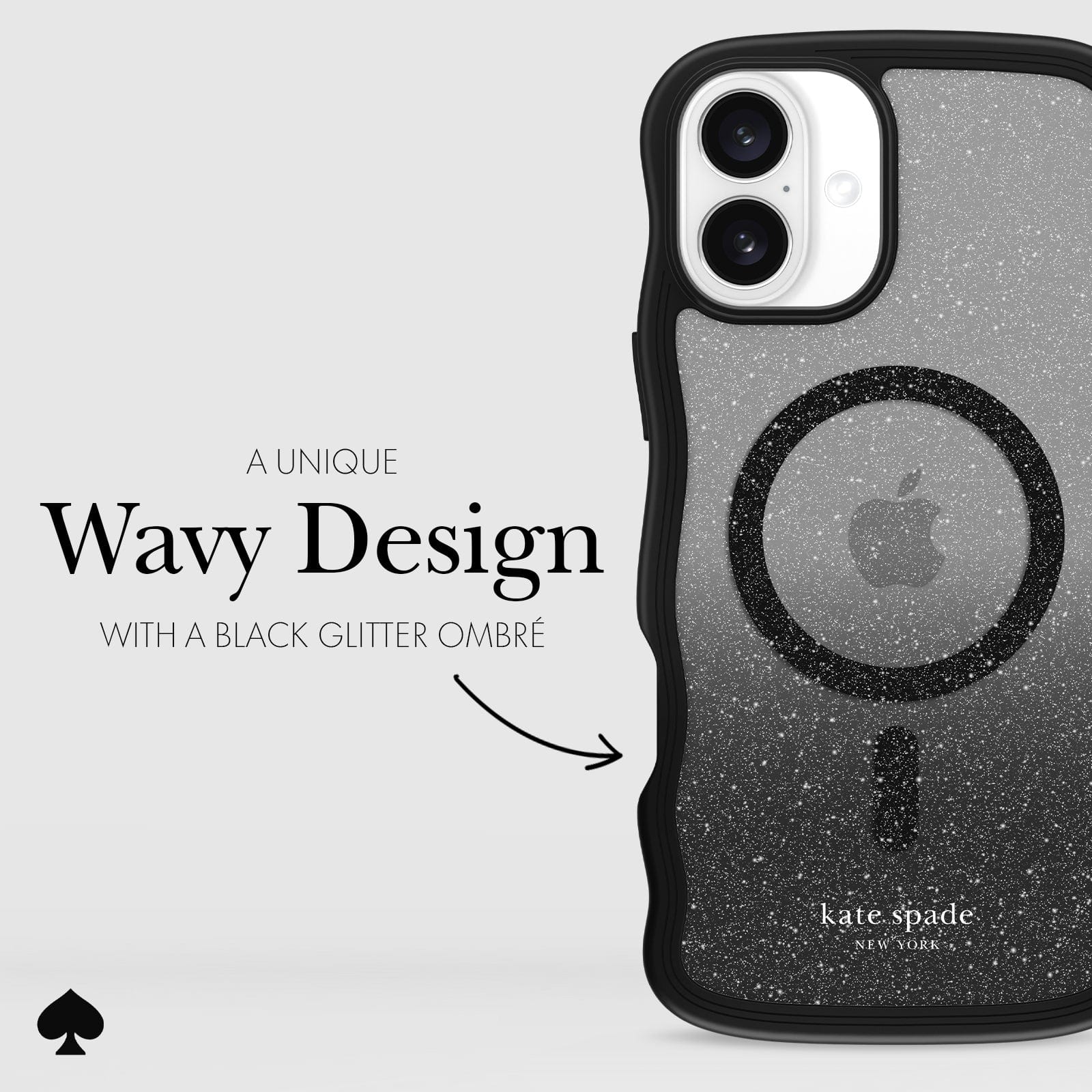 A UNIQUE WAVY DESIGN WITH BLACK GLITTER OMBRE