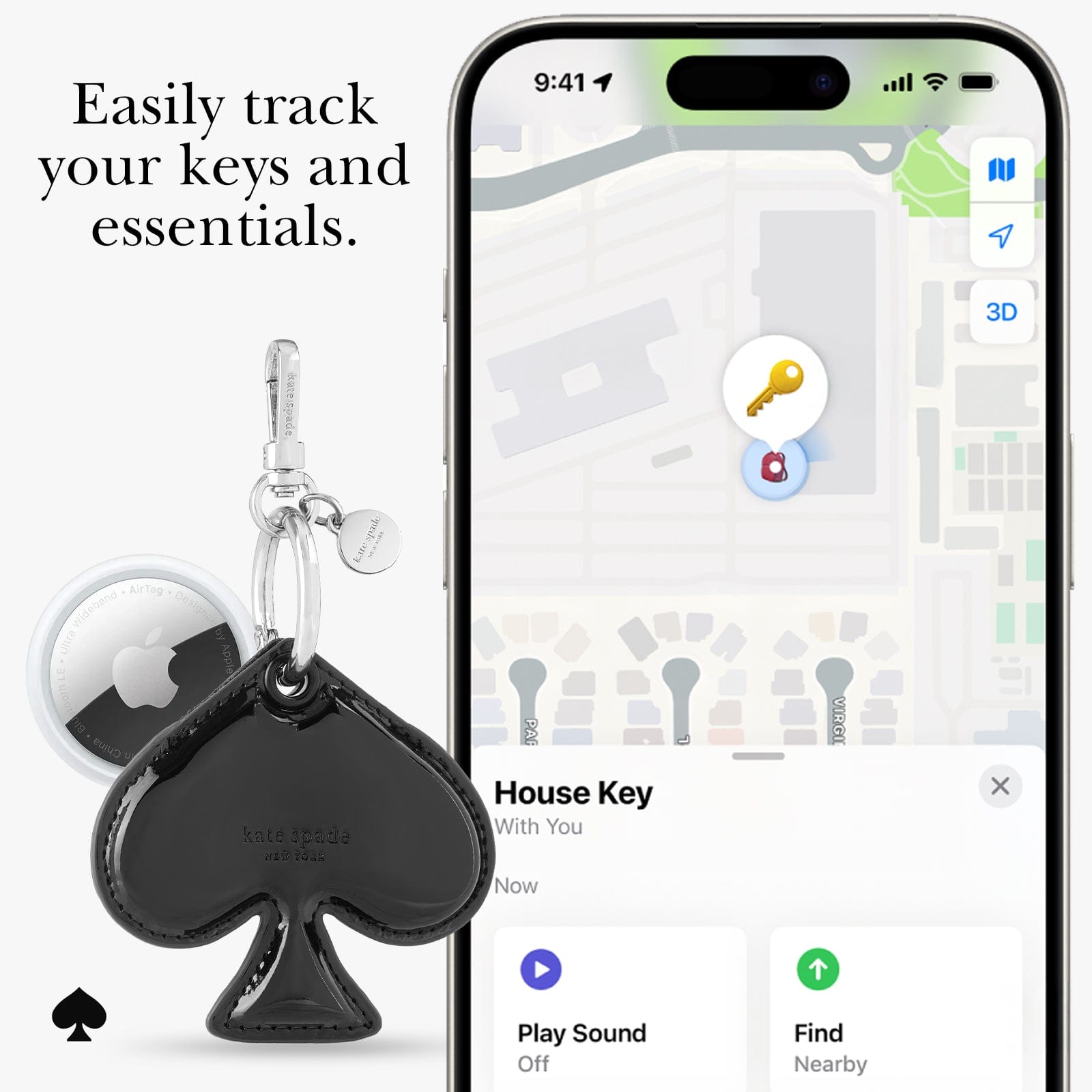 kate spade new york Spade Charm AirTag Keychain