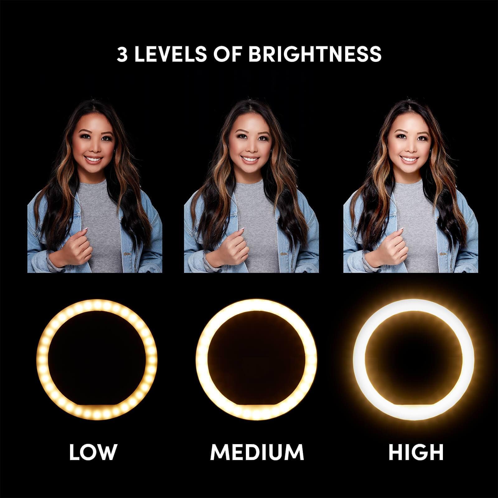3 Levels of brightness low, medium, high. color::Gold