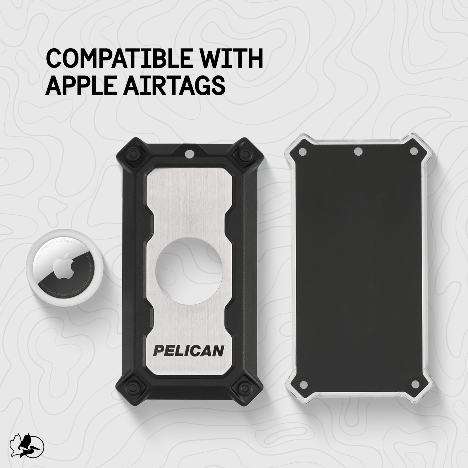 Pelican AirTag Tracker Luggage Lock Brushed Aluminum