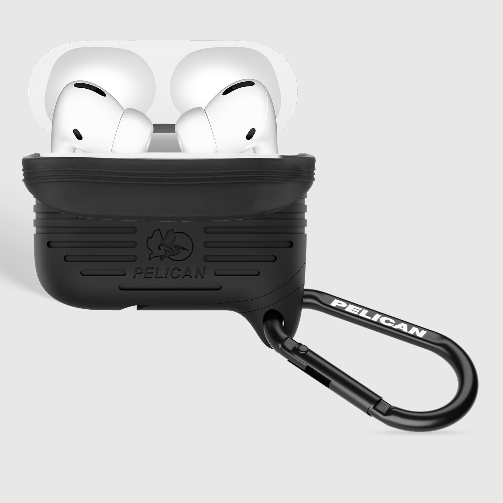AirPods Pro 3 Pelican Protector - Black with Black Carabiner