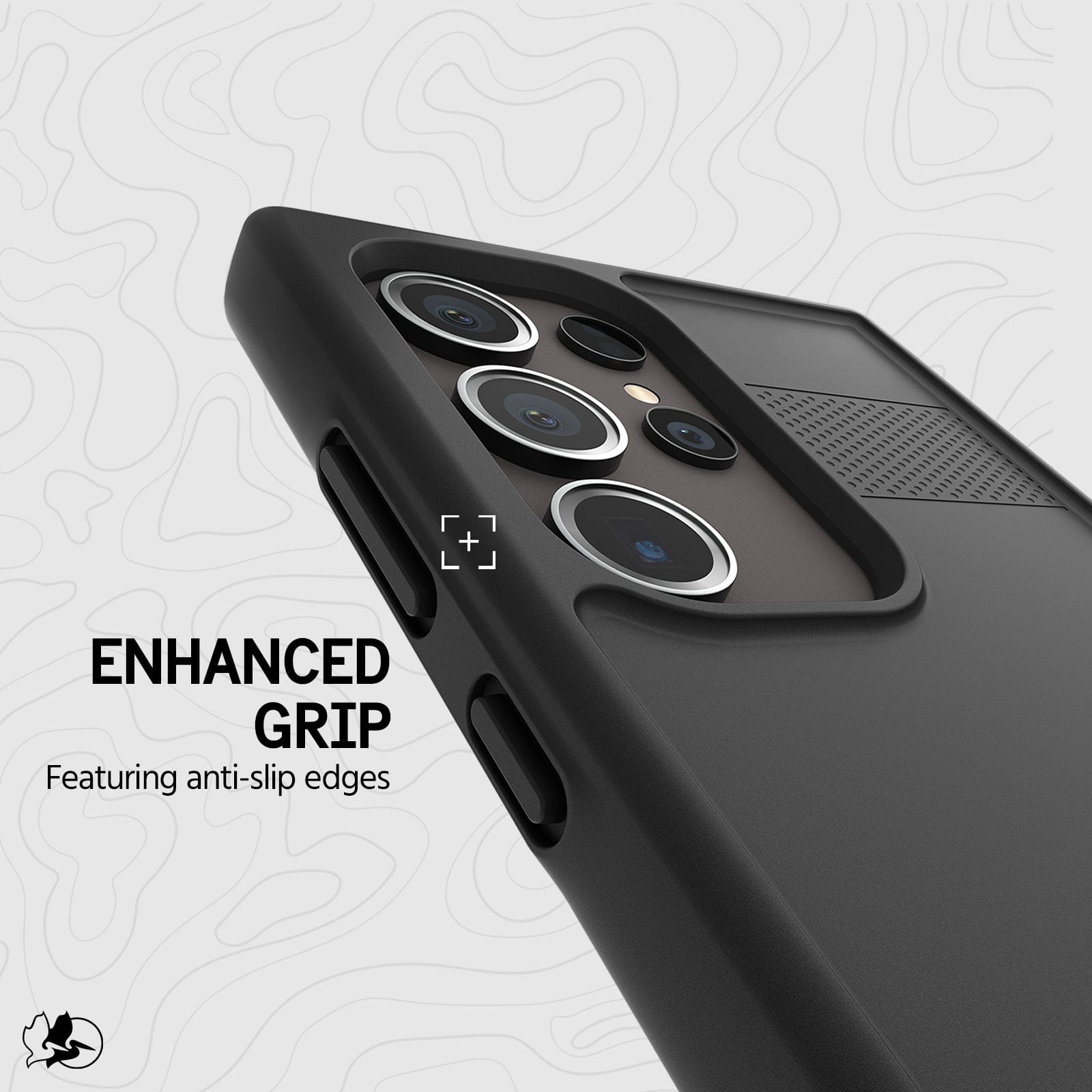 ENHANCED GRIP FEATURING ANTI-SLIP EDGES.