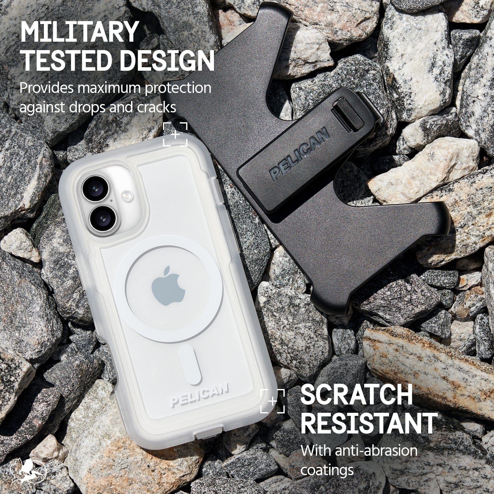 SCRATCH RESISTANT WITH ANTI-ABRASION COATINGS
MILITARY TESTED DESIGN PROVIDES MAXIMUM PROTECTION AGAINST DROPS AND CRACKS