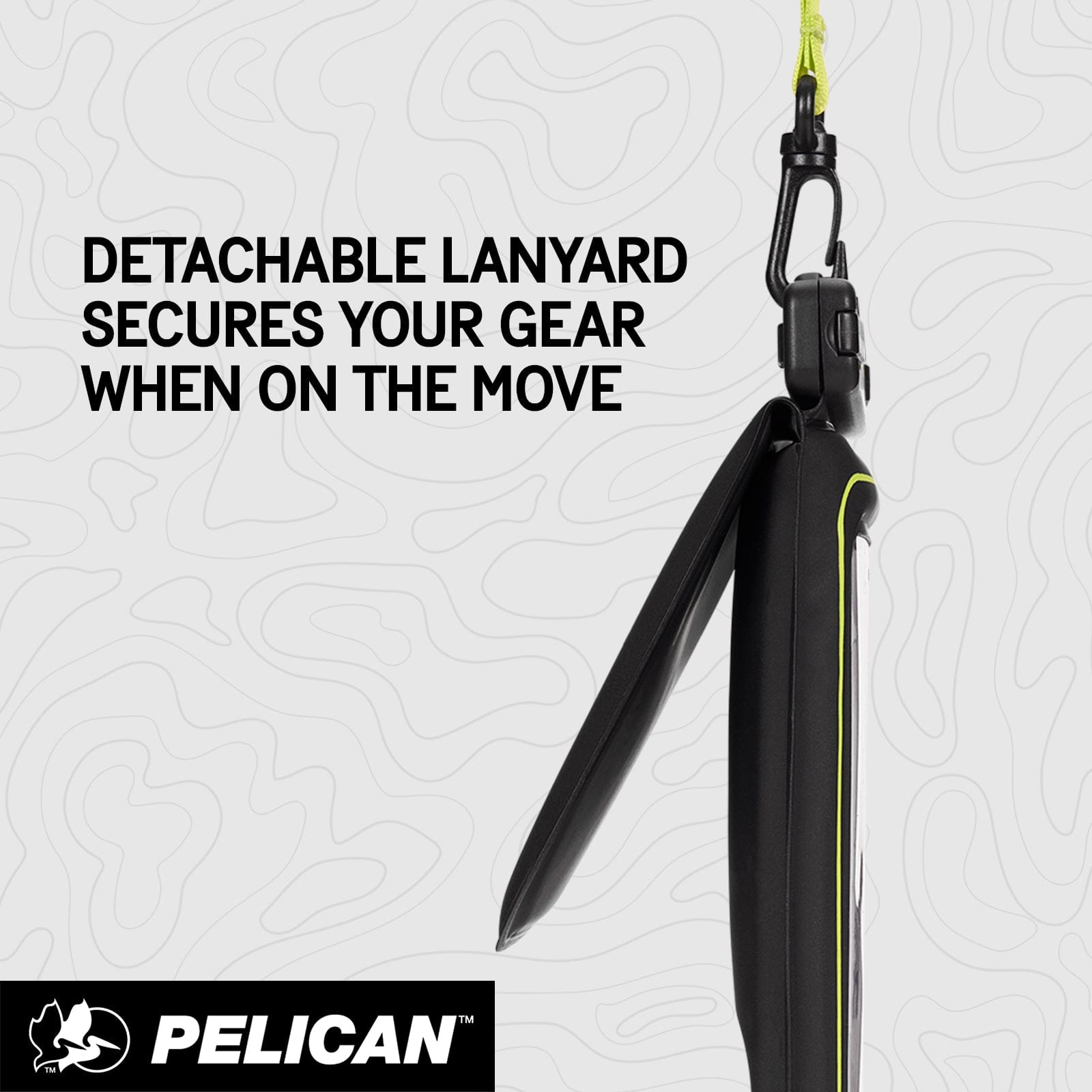 DETACHABLE LANYARD SECURES YOUR GEAR WHEN ON THE WEAR
