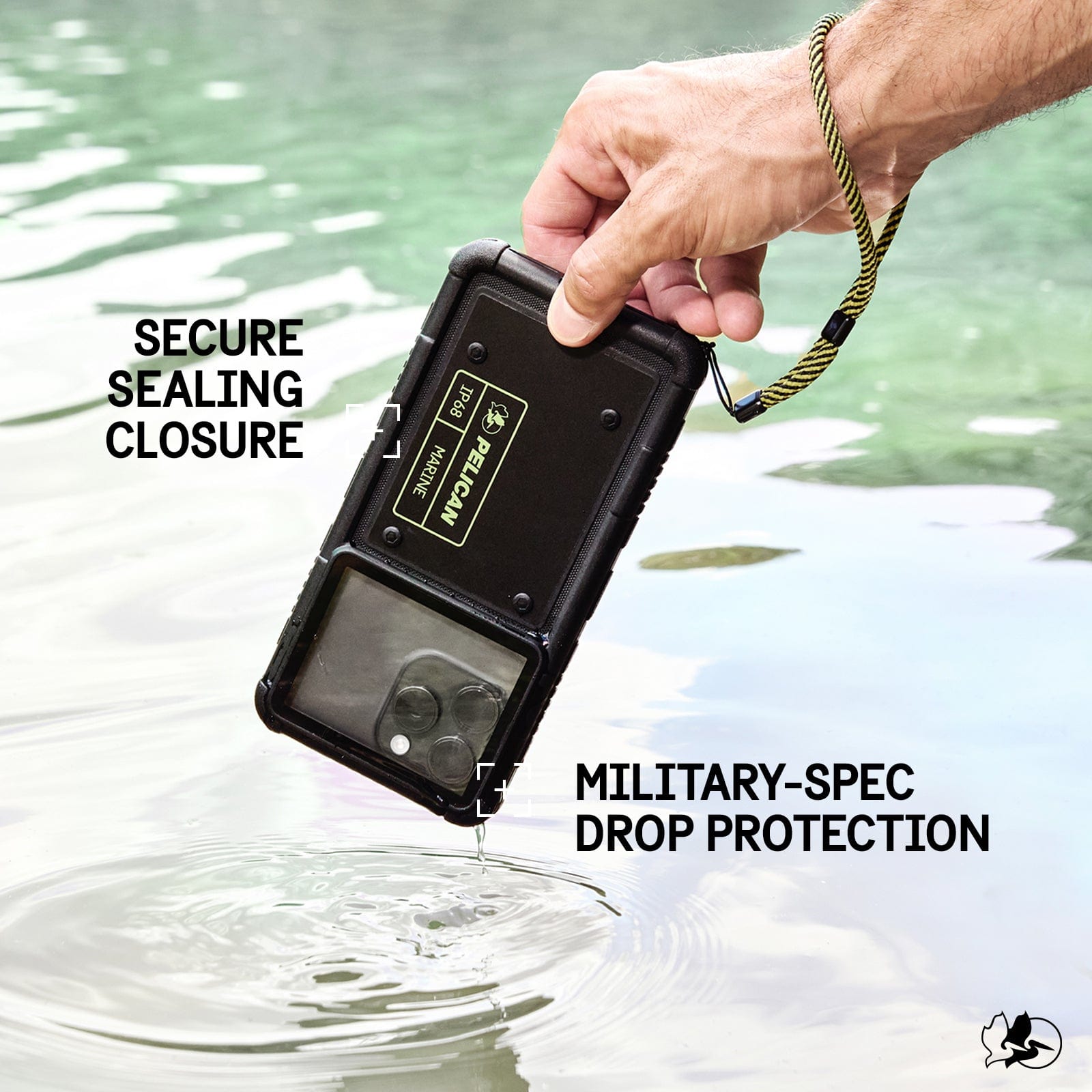 SECRE SEALNG CLOSURE. MILITARY-SPEC DROP PROTECTION