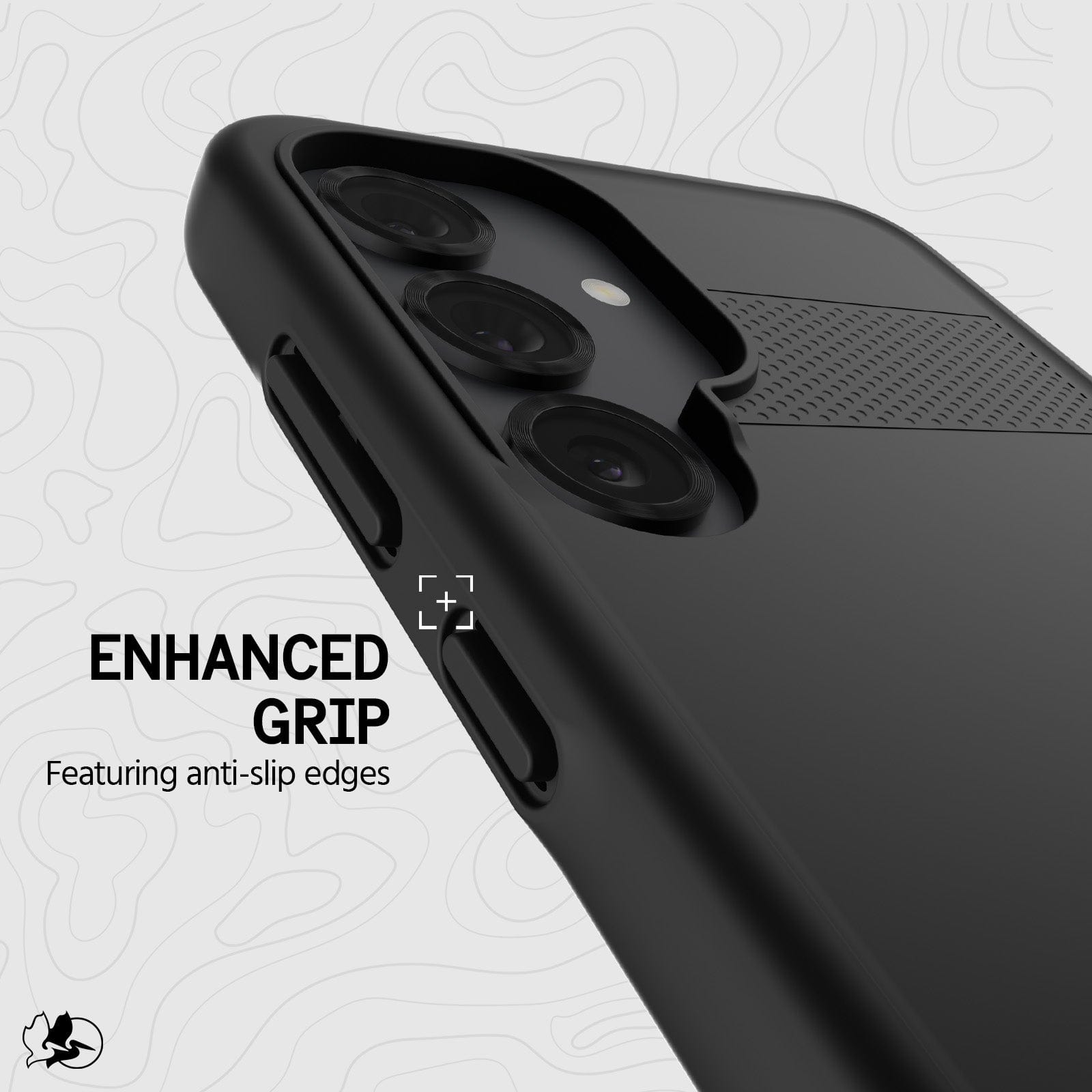ENHANCED GRIP FEATURING ANTI SLIP EDGES.