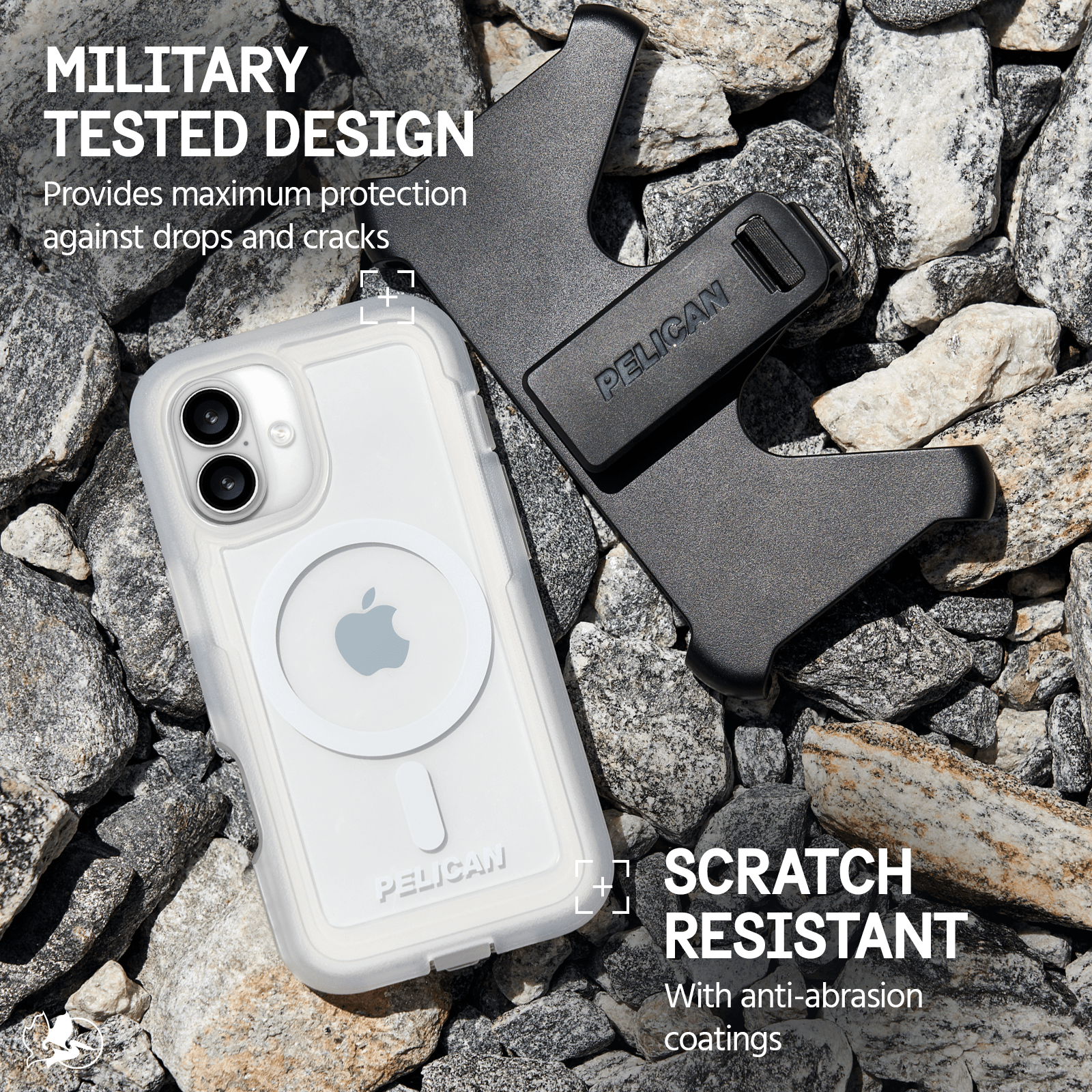SCRATCH RESISTANT WITH ANTI-ABRASION COATINGS
MILITARY TESTED DESIGN PROVIDES MAXIMUM PROTECTION AGAINST DROPS AND CRACKS