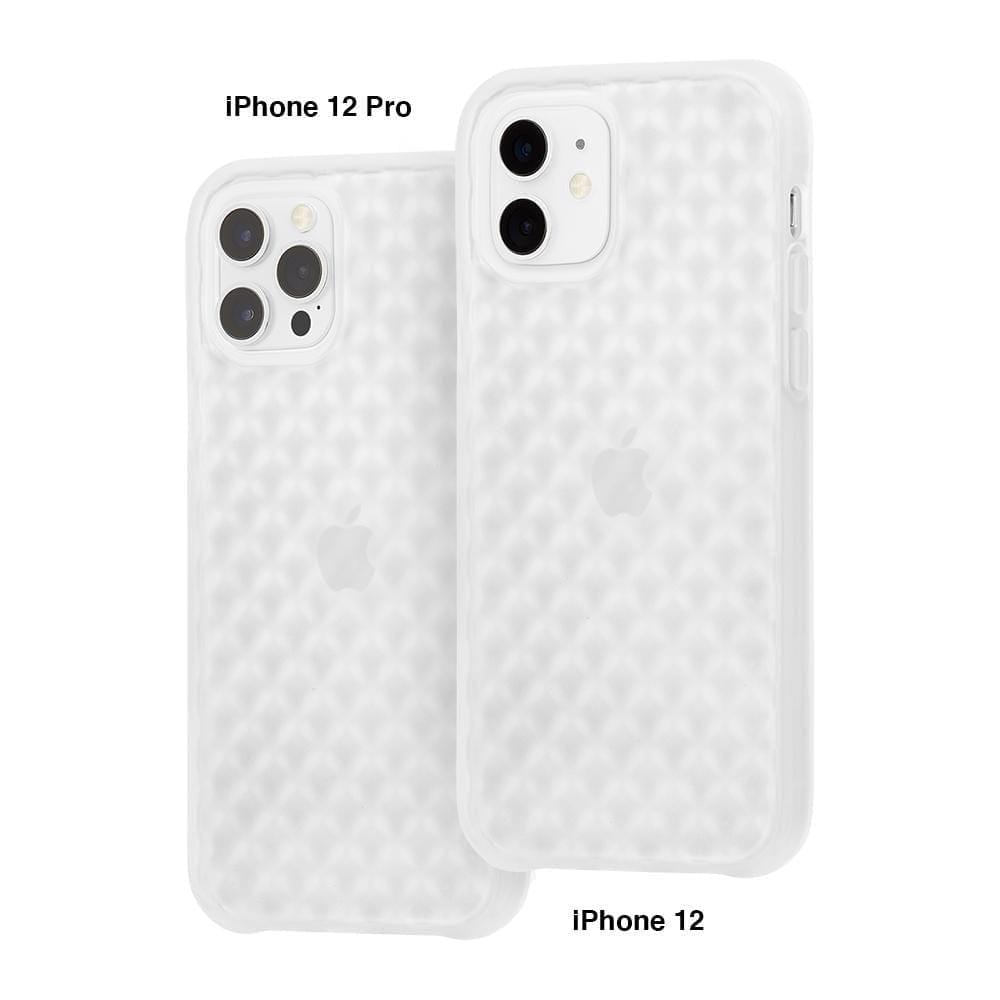 Case shown on iPhone 12 Pro and iPhone 12. color::Clear