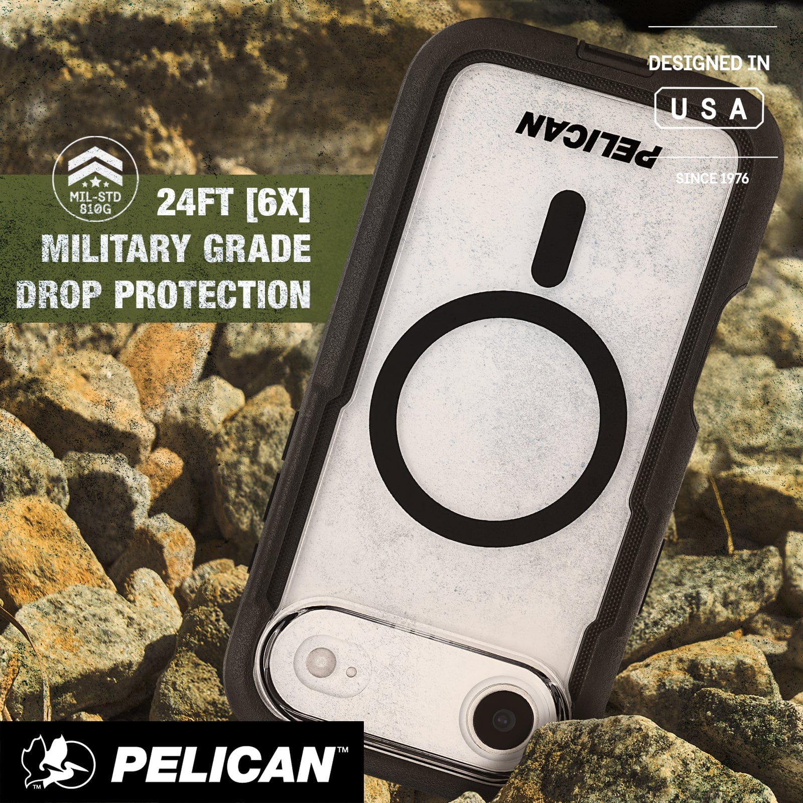 24 Foot 6 times Military grade drop protection, Designed in USA since 1976