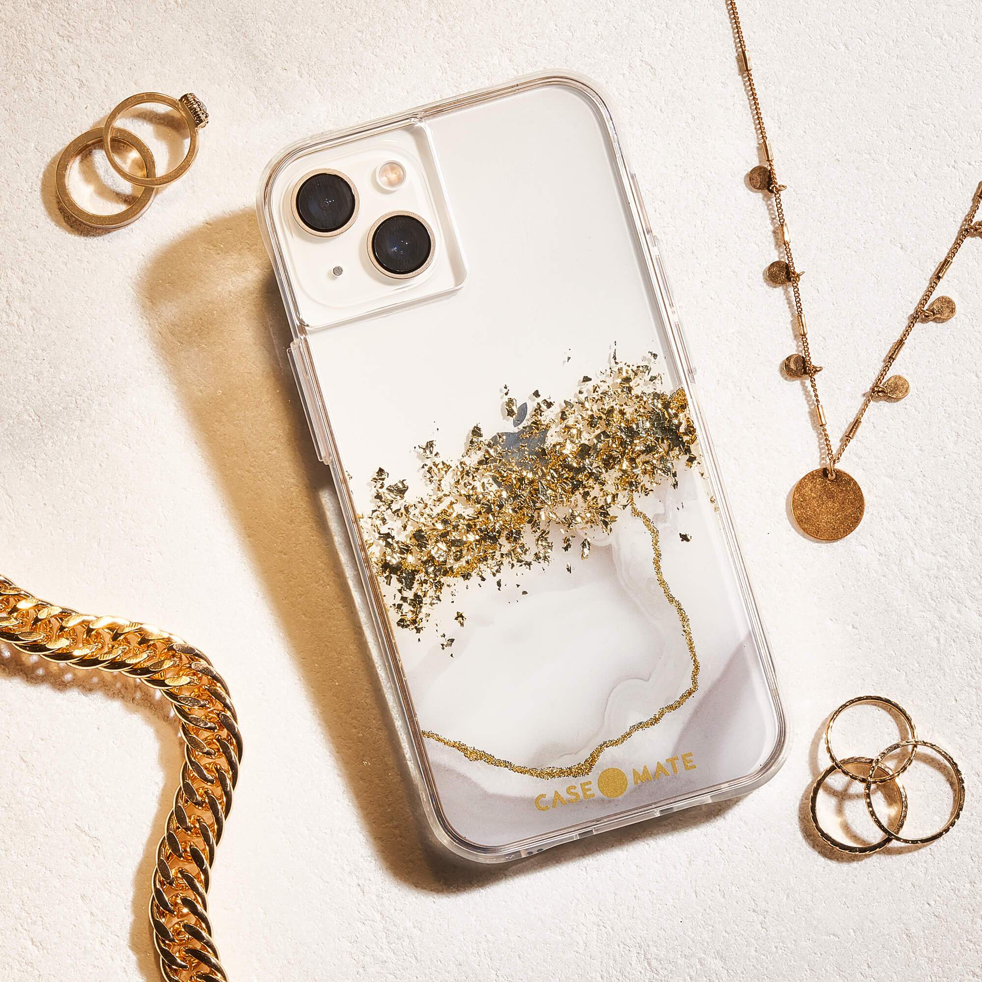 Karat Marble on an iPhone 13. color::Karat Marble