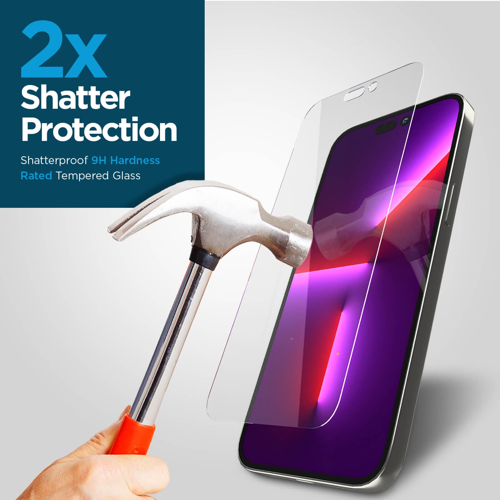 2x Shatter protection. Shatterproof 9H hardness tempered glass. color::Clear