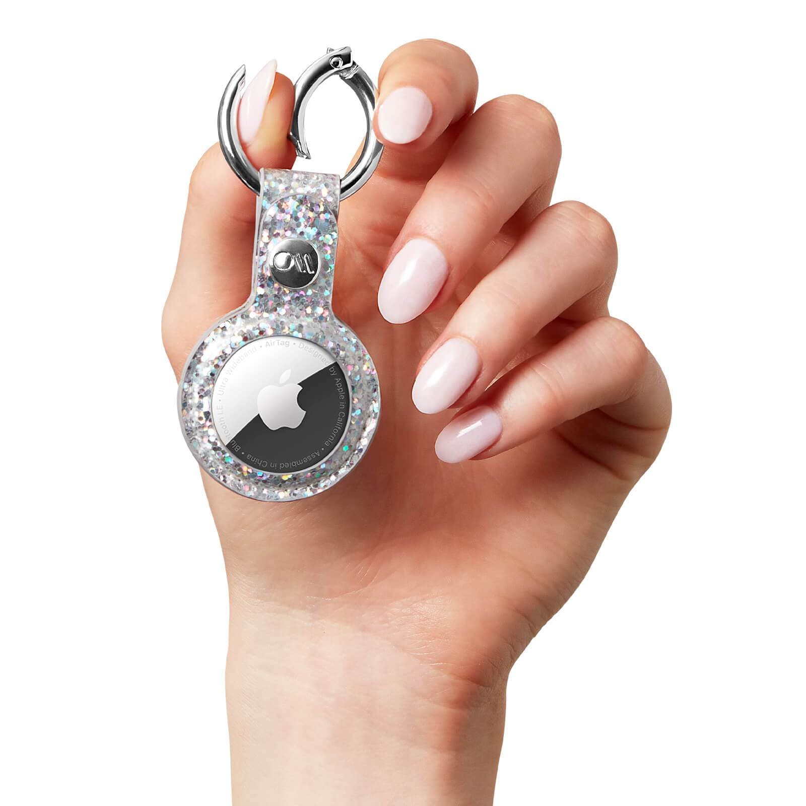 AirTag Keychain Case to attach to keys, purse, luggage. color::Sparkle