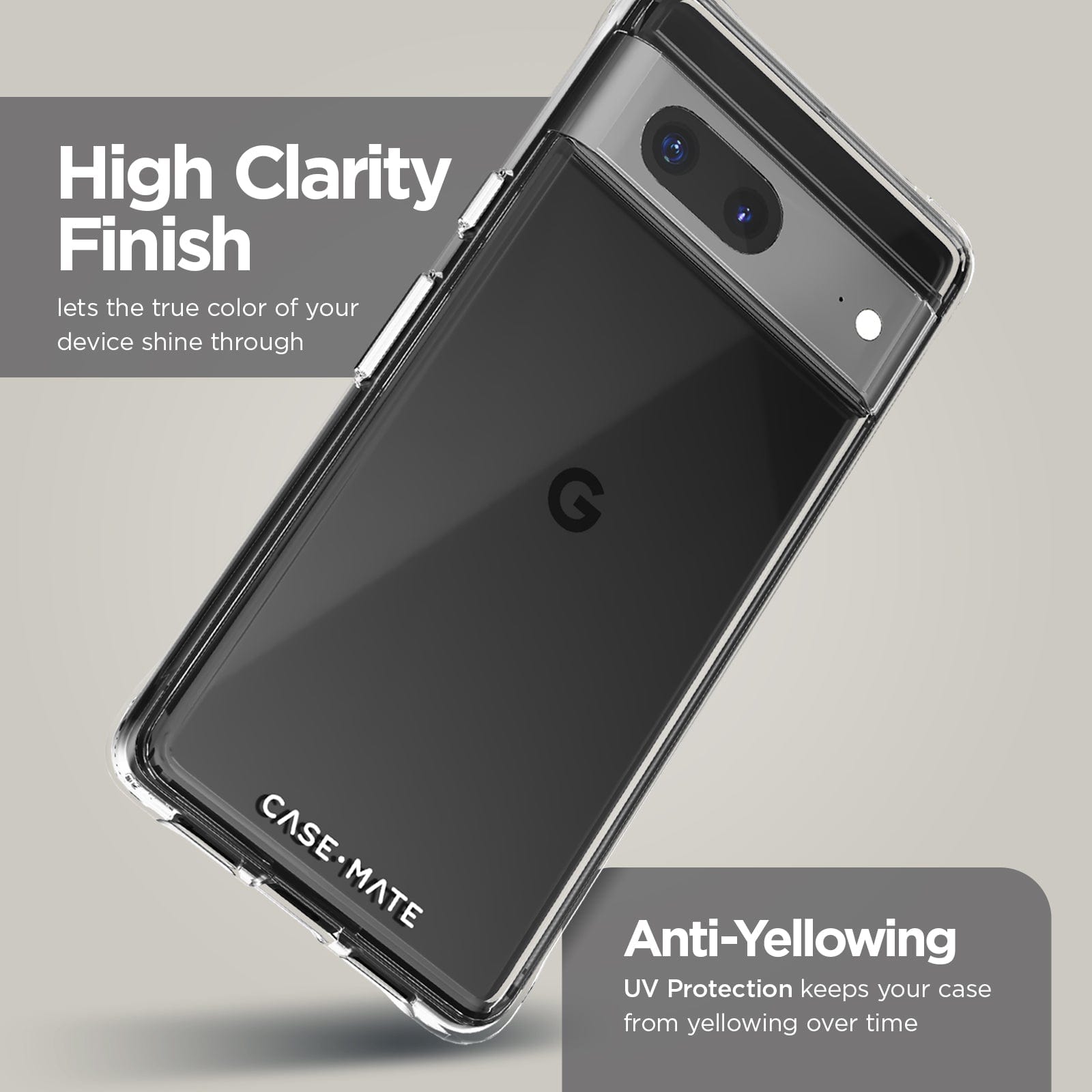 High Clarity finish lets the true color of your device shine through. Anti-yellowing UV protection keeps your case from yellowing over time.