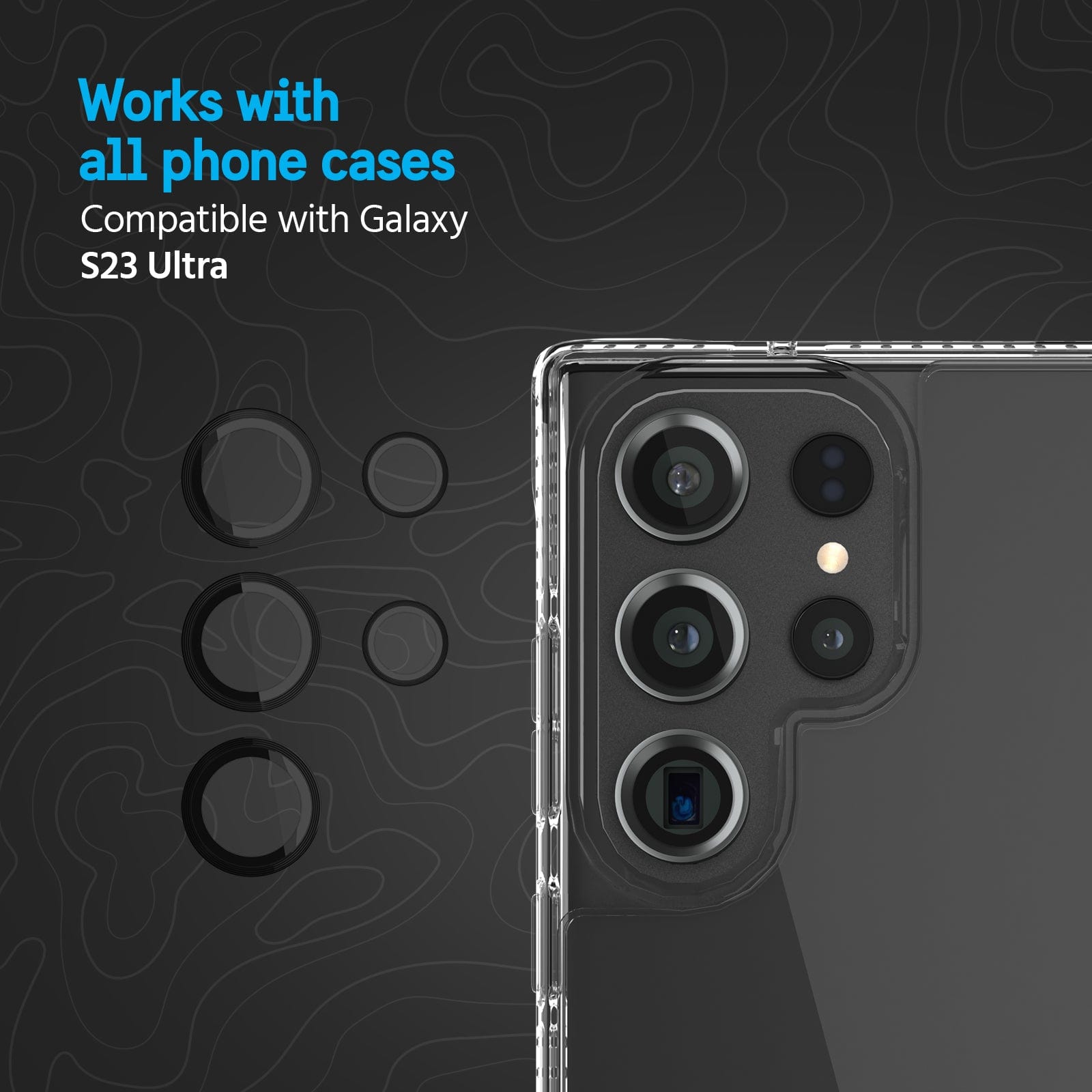 WORKS WITH ALL PHONE CASES. COMPATIBLE WITH GALAXY S23 ULTRA CASES