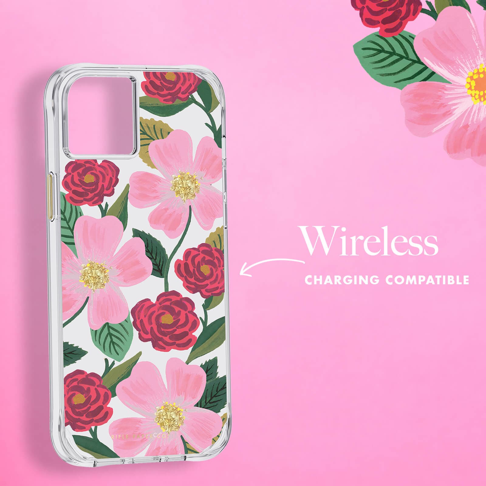 Wireless charging compatible. color::Rose Garden