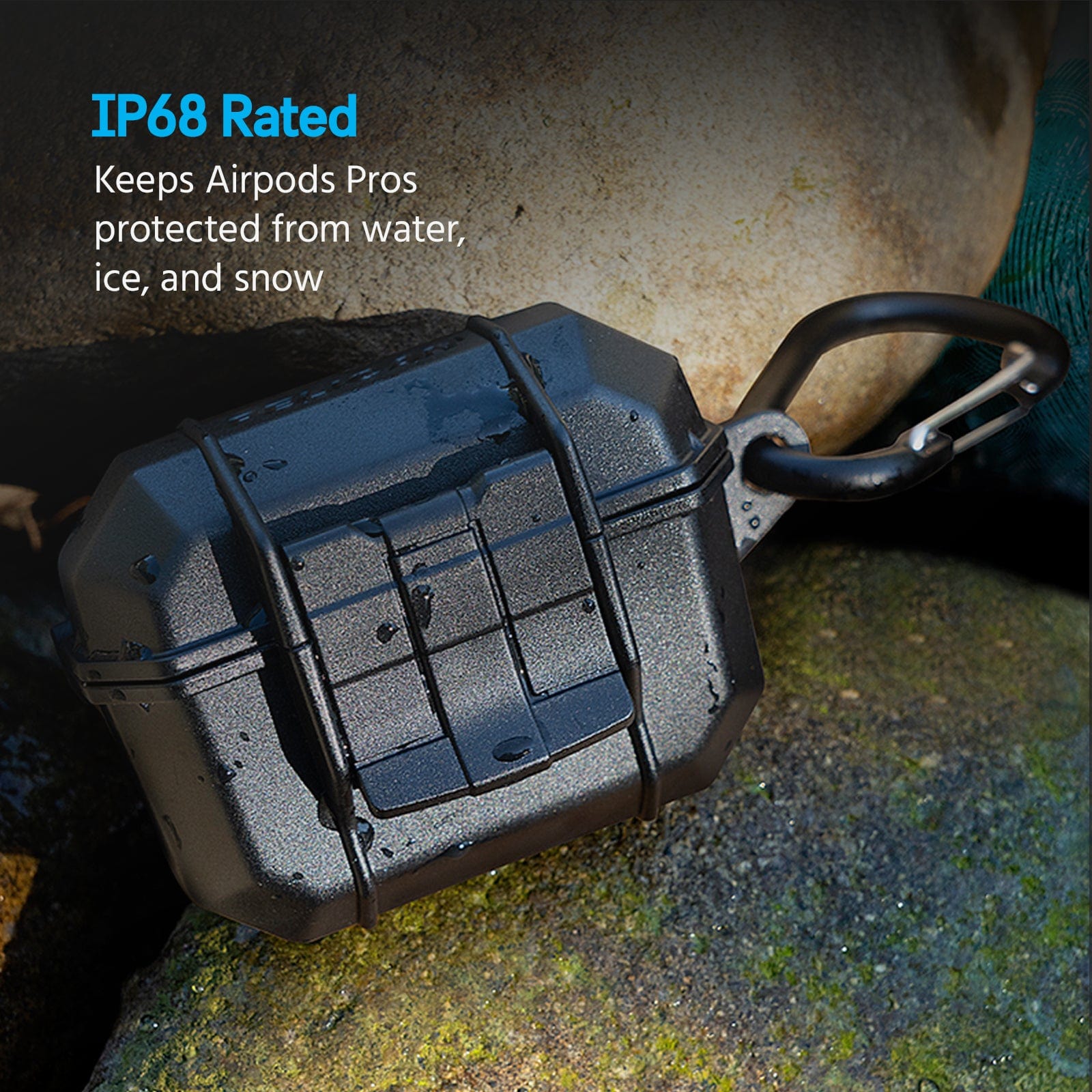 IP68 RATED. KEEP AIRPODS PROS PROTECTED FROM WATER, ICE, AND SNOW