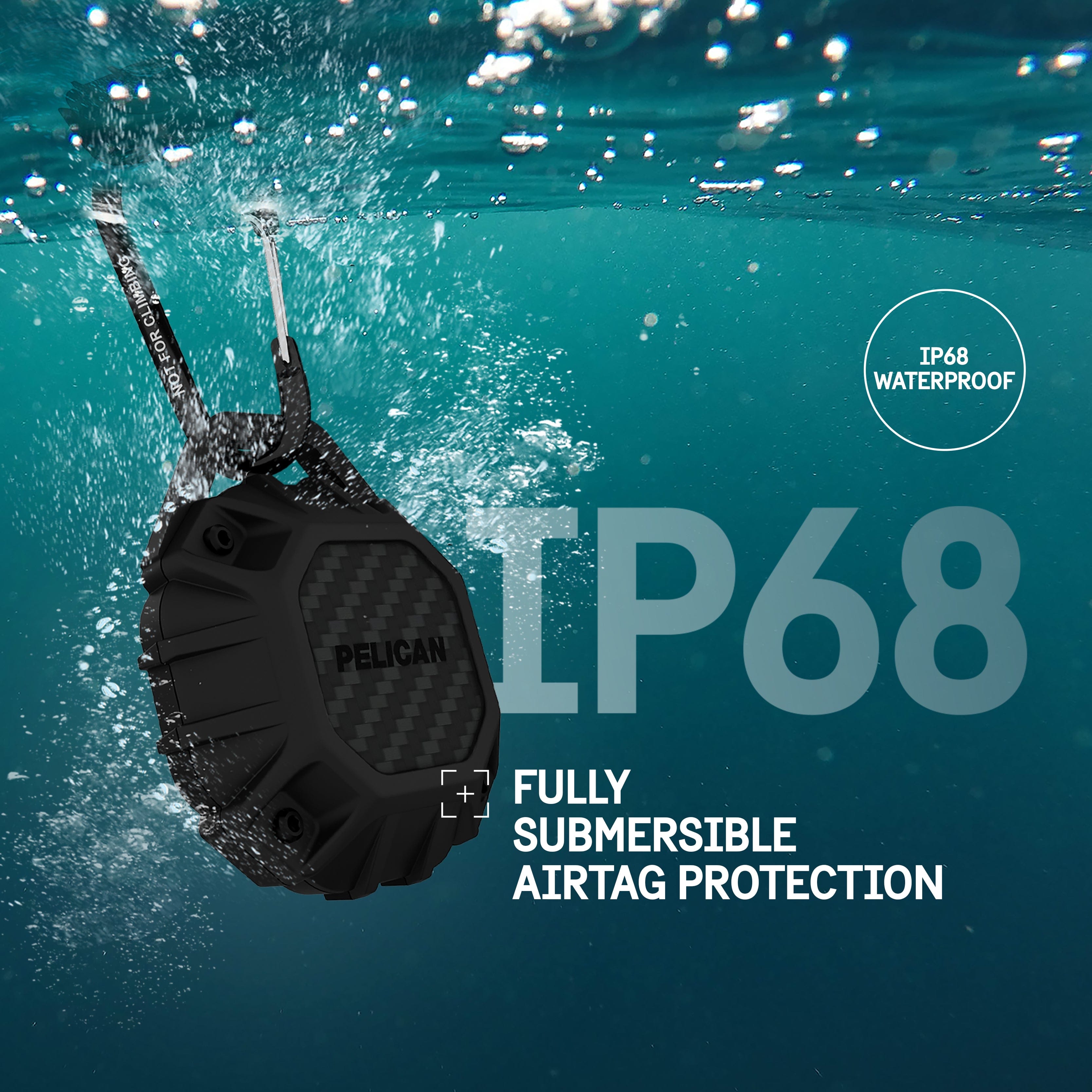IP68 WATERPROOF. FULLY SUBMERSIBLE AIRTAG PROTECTION