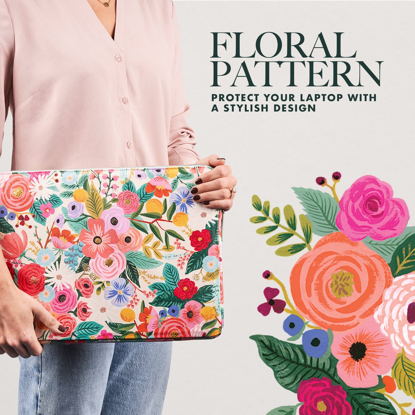 FLORAL PATTERN. PROTECT YOUR LAPTOP WITH A STYLISH DESIGN