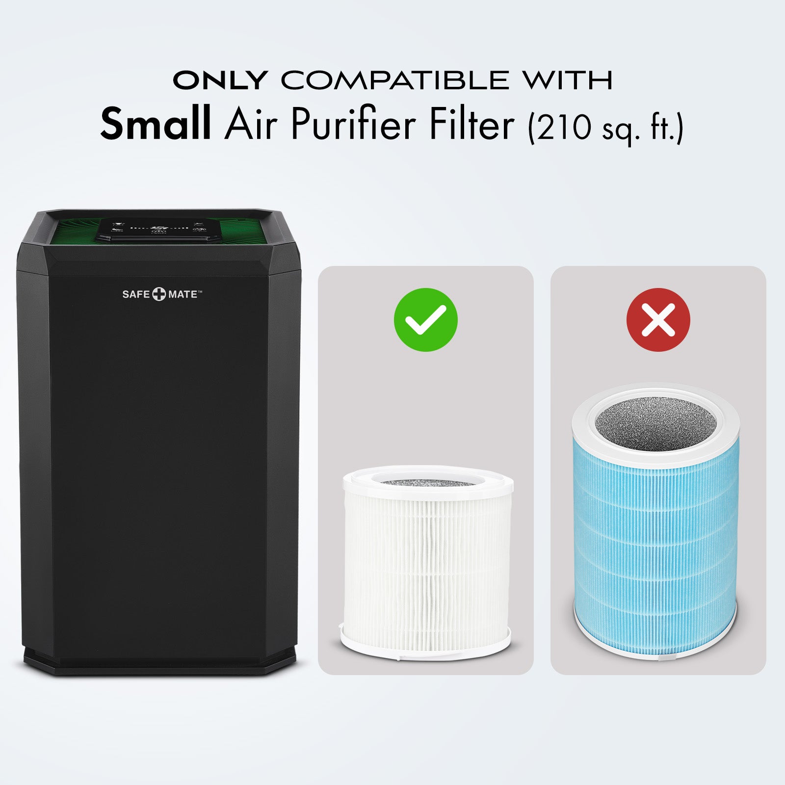 Only Compatible with Small Air Purifier (210 ft.)